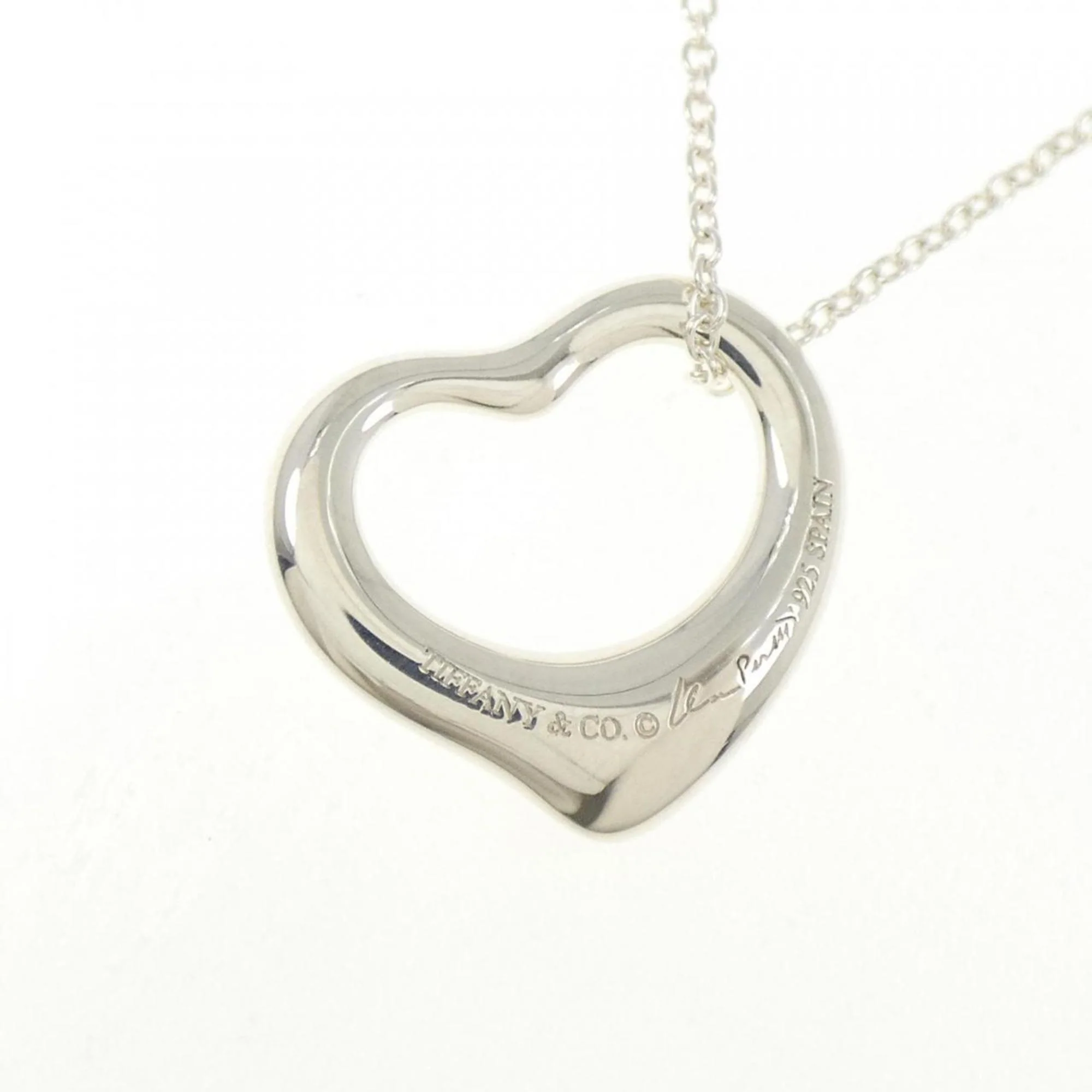 Open Heart Pendant Necklace Sterling Silver 14.5mm - Image 4