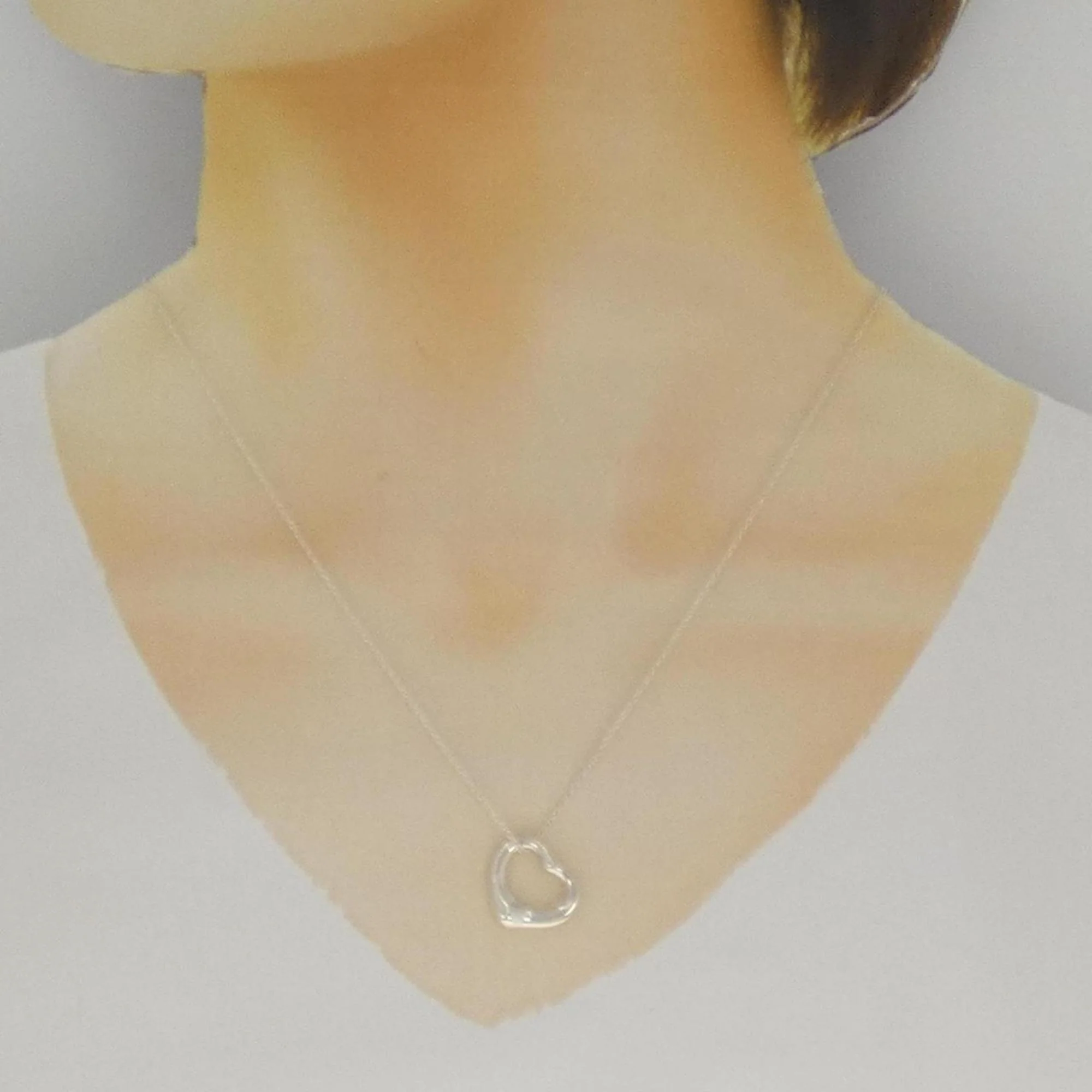 Open Heart Pendant Necklace Sterling Silver 14.5mm - Image 6