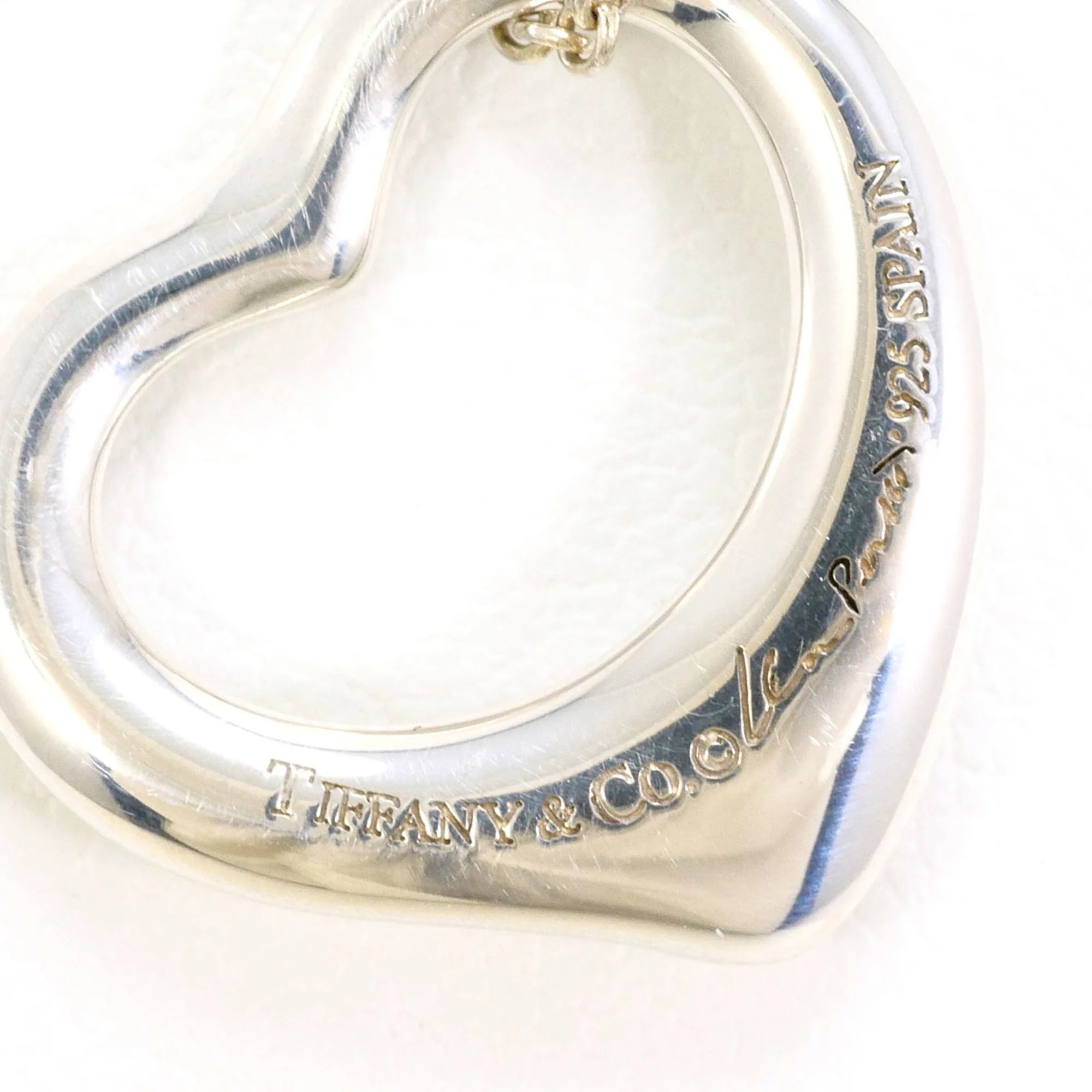 Open Heart Pendant Necklace Sterling Silver 14mm - Image 4