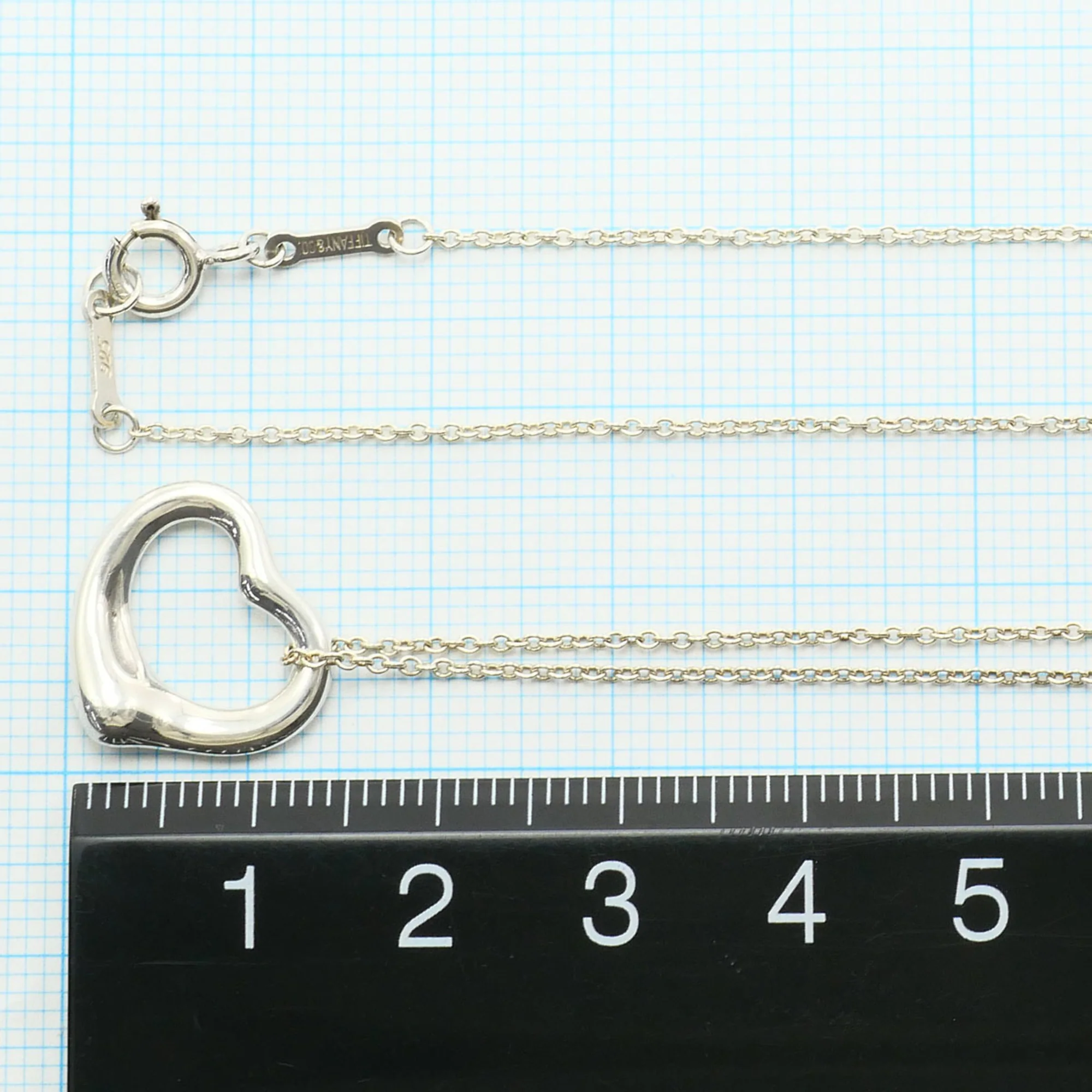 Open Heart Pendant Necklace Sterling Silver 14mm - Image 5