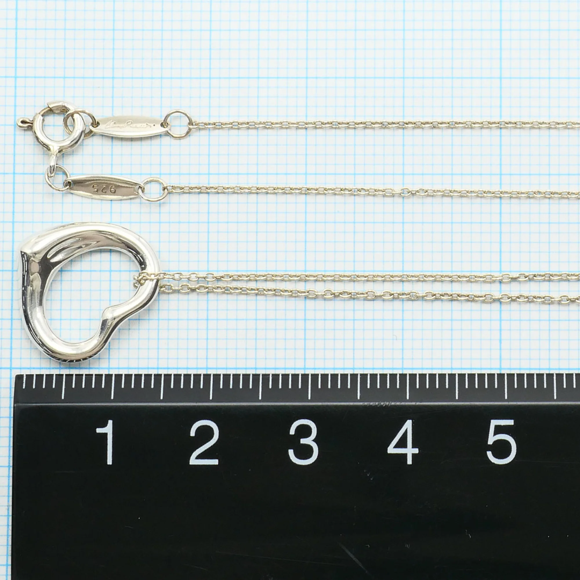 Open Heart Pendant Necklace Sterling Silver 14mm - Image 5