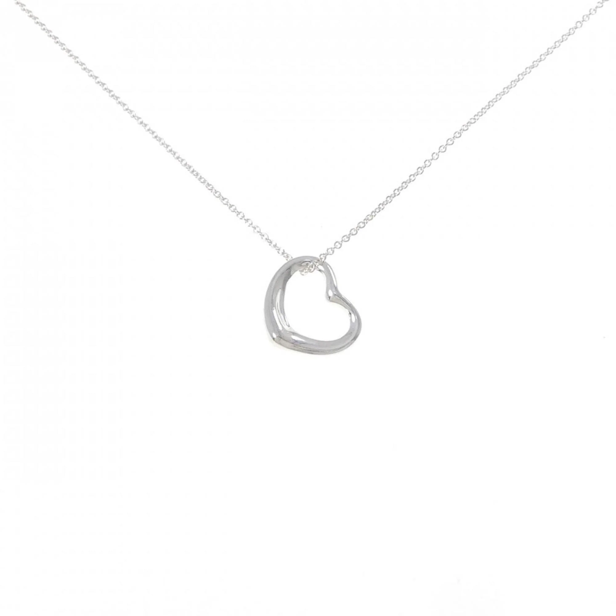 Open Heart Pendant Necklace Sterling Silver 14mm