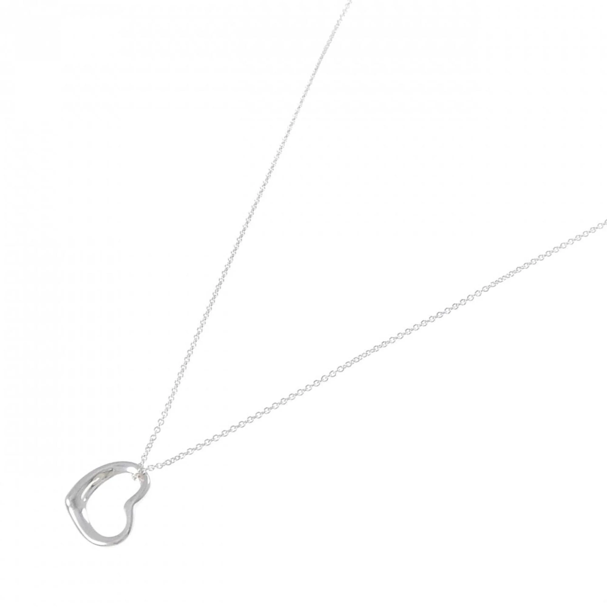 Open Heart Pendant Necklace Sterling Silver 14mm - Image 2
