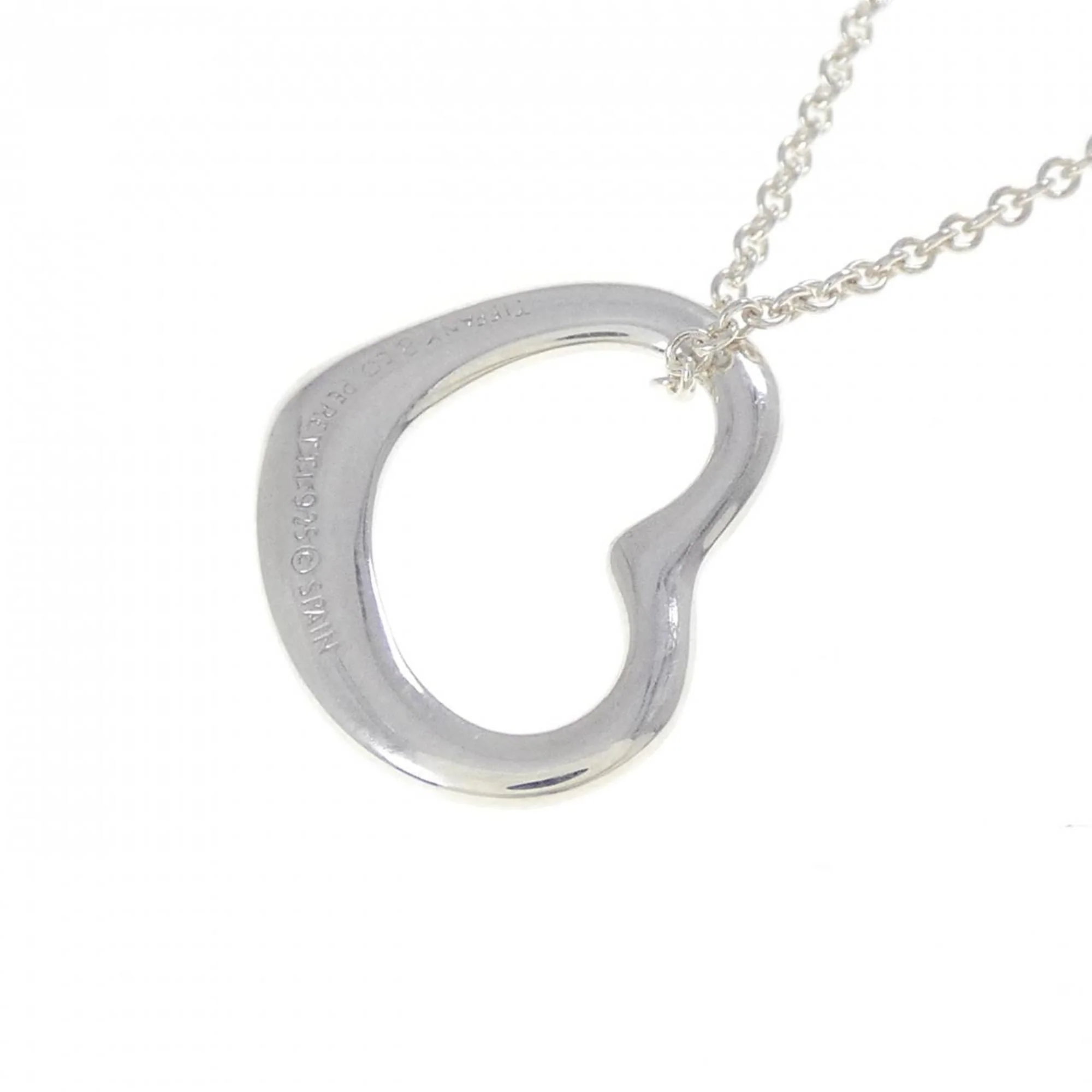 Open Heart Pendant Necklace Sterling Silver 14mm - Image 4