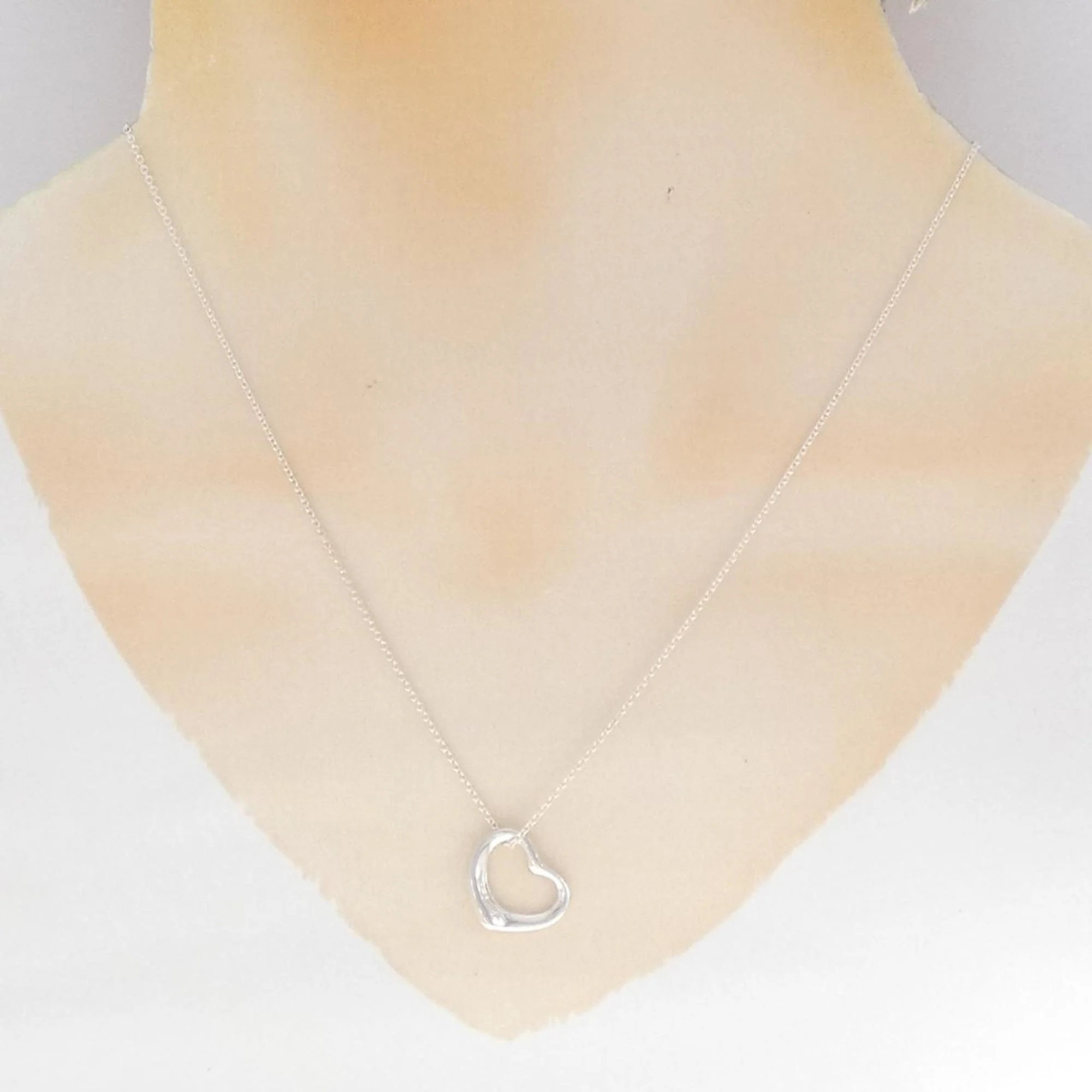 Open Heart Pendant Necklace Sterling Silver 14mm - Image 6