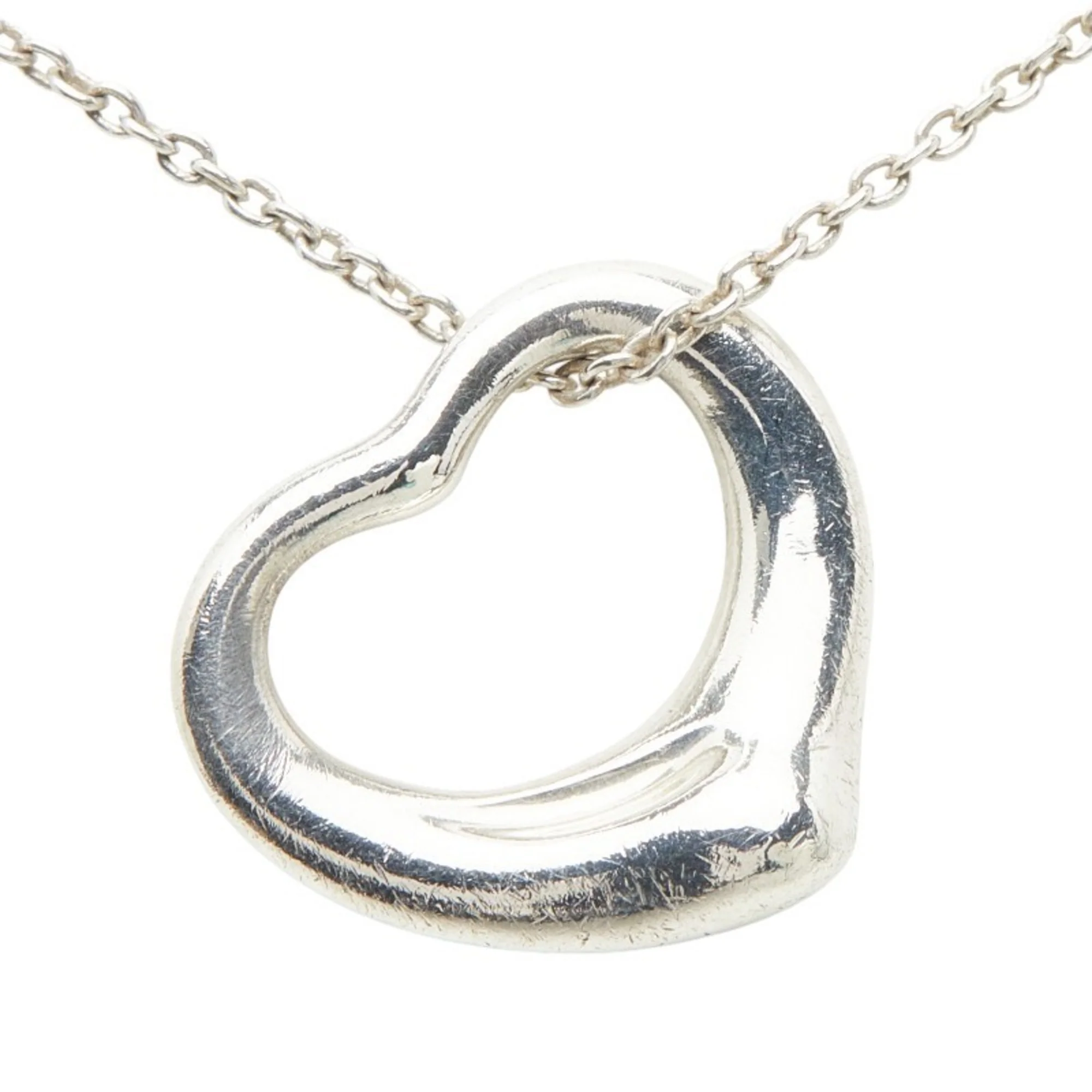 Open Heart Pendant Necklace Sterling Silver 15.3mm - Image 2