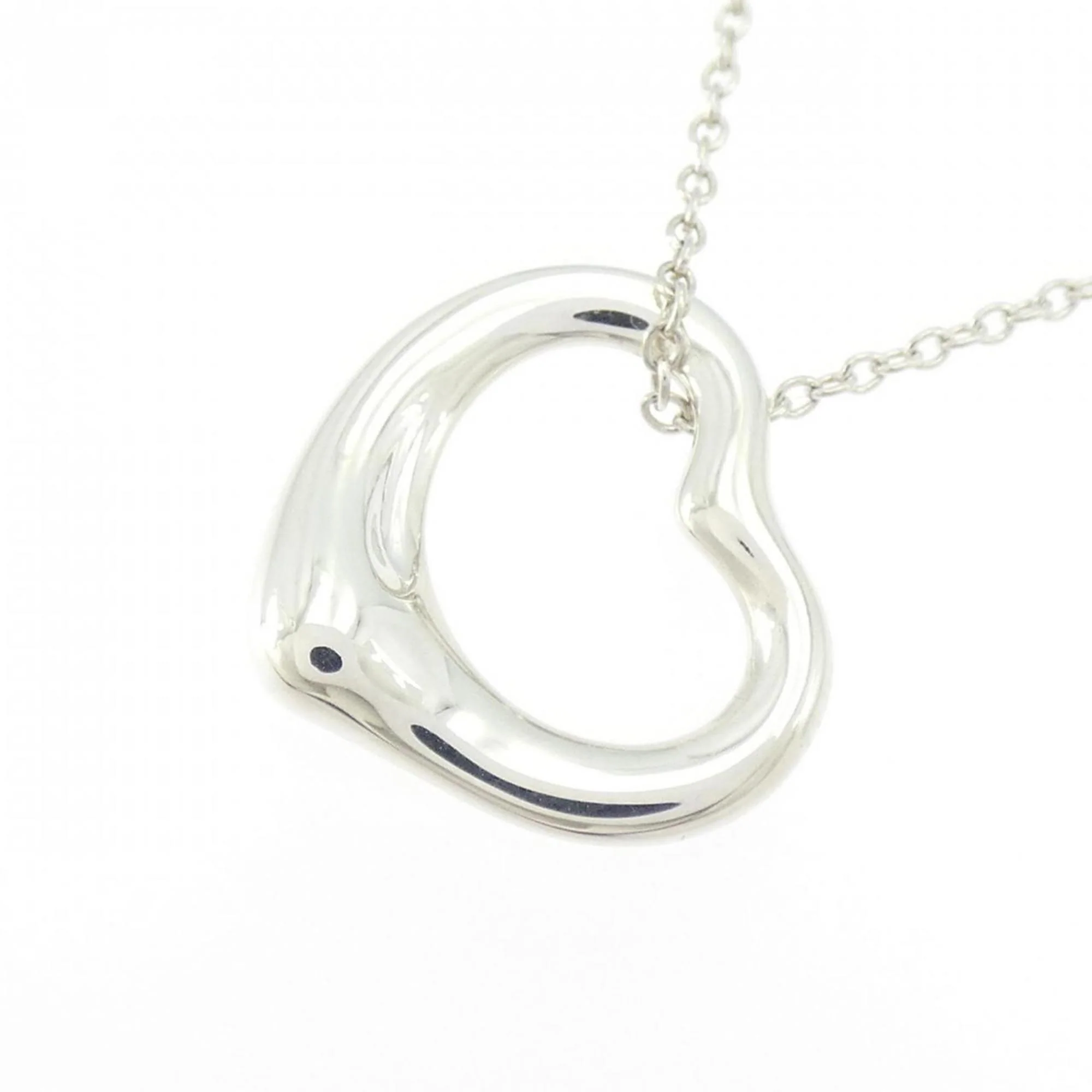 Open Heart Pendant Necklace Sterling Silver 15.5mm - Image 3