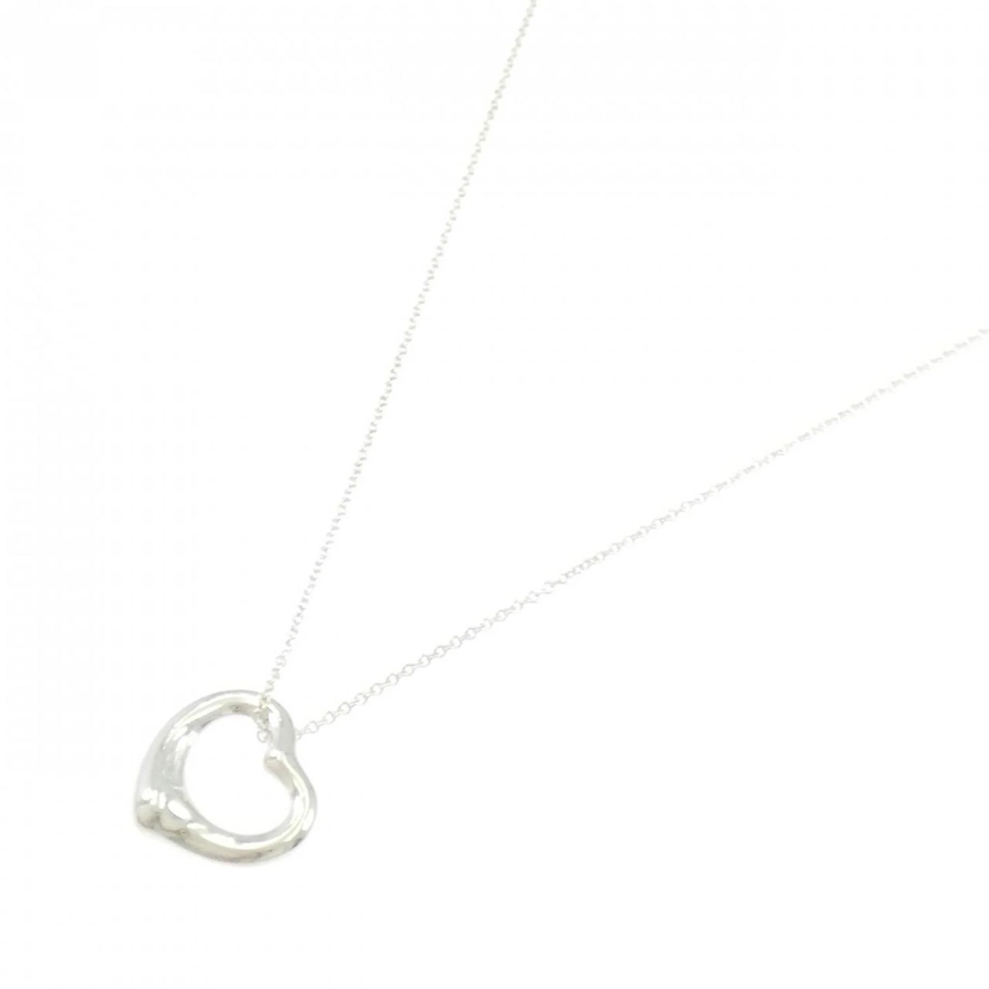 Open Heart Pendant Necklace Sterling Silver 15.7mm - Image 2