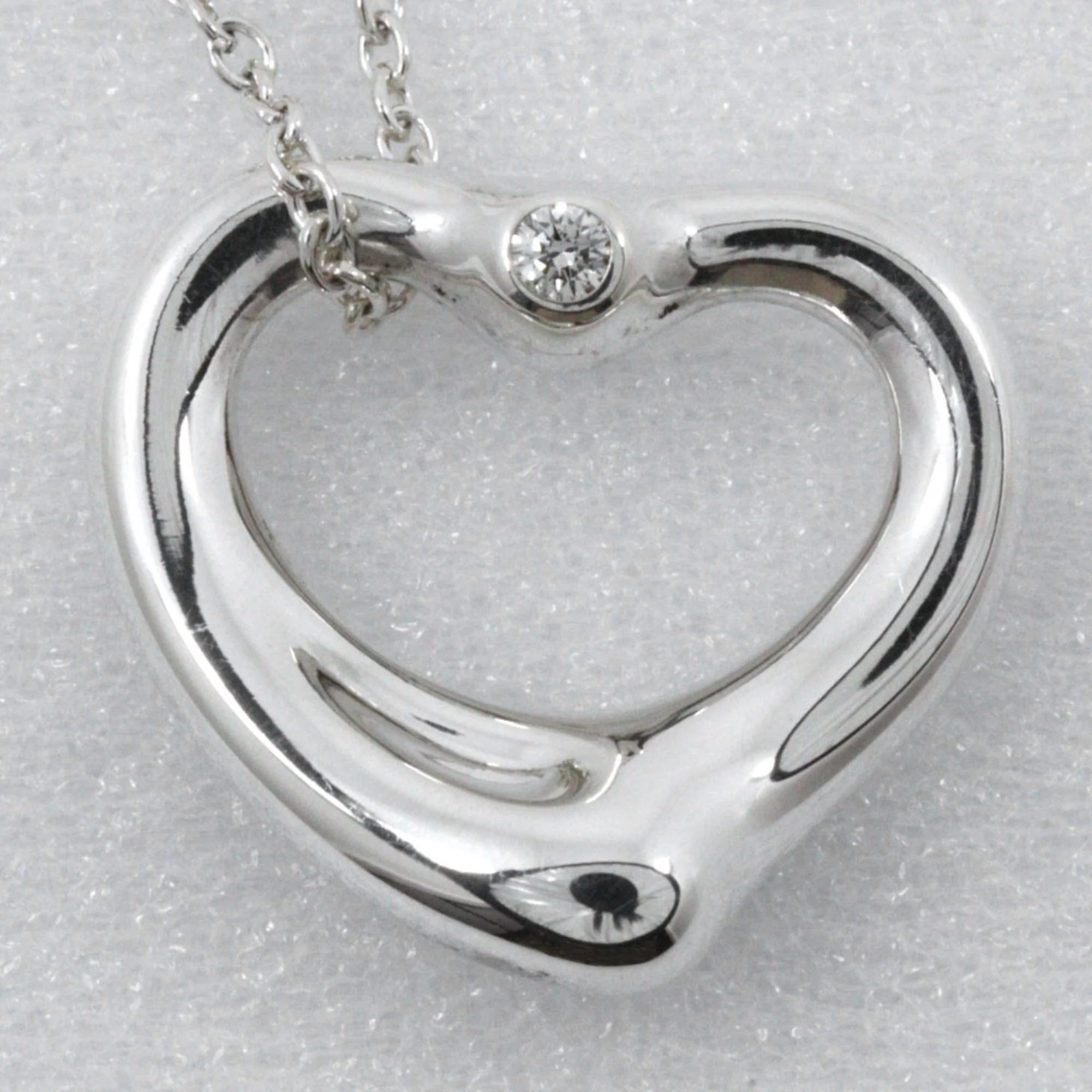 Open Heart Pendant Necklace Sterling Silver 15mm - Image 4