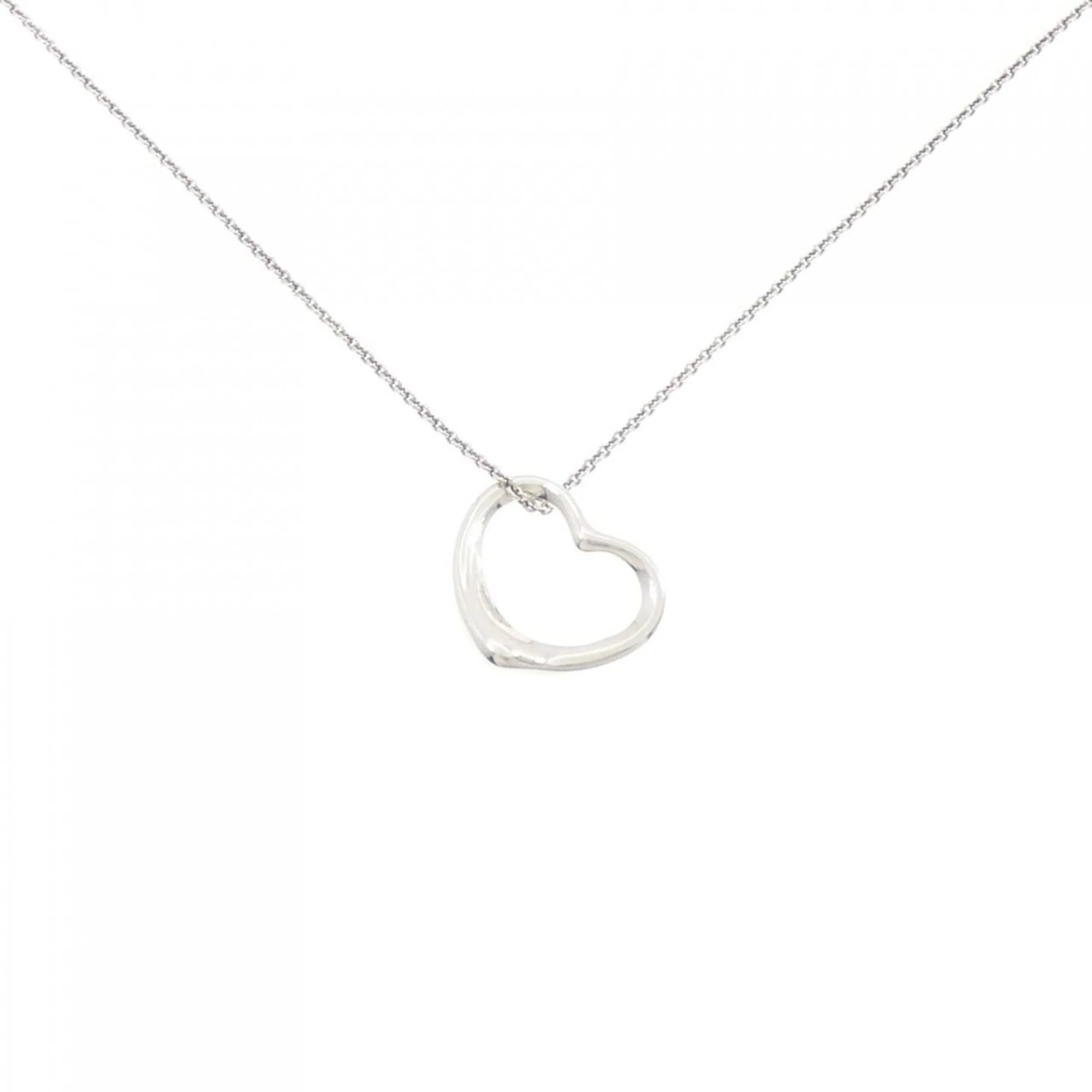 Open Heart Pendant Necklace Sterling Silver 20.4mm