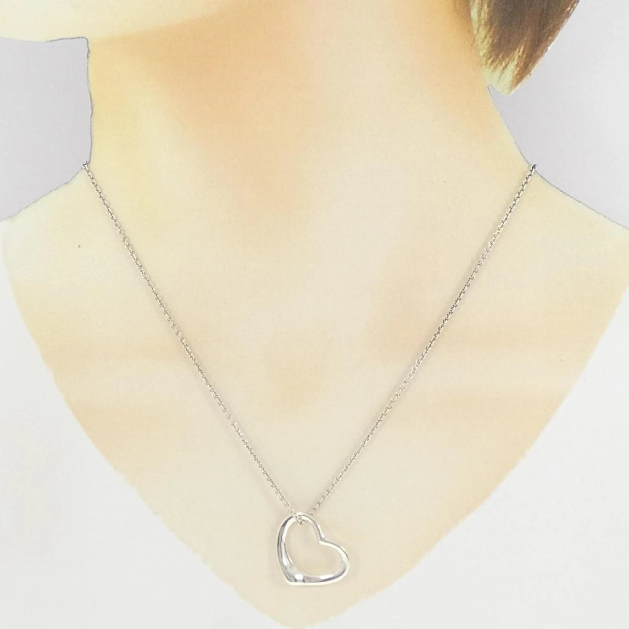 Open Heart Pendant Necklace Sterling Silver 20.4mm - Image 6
