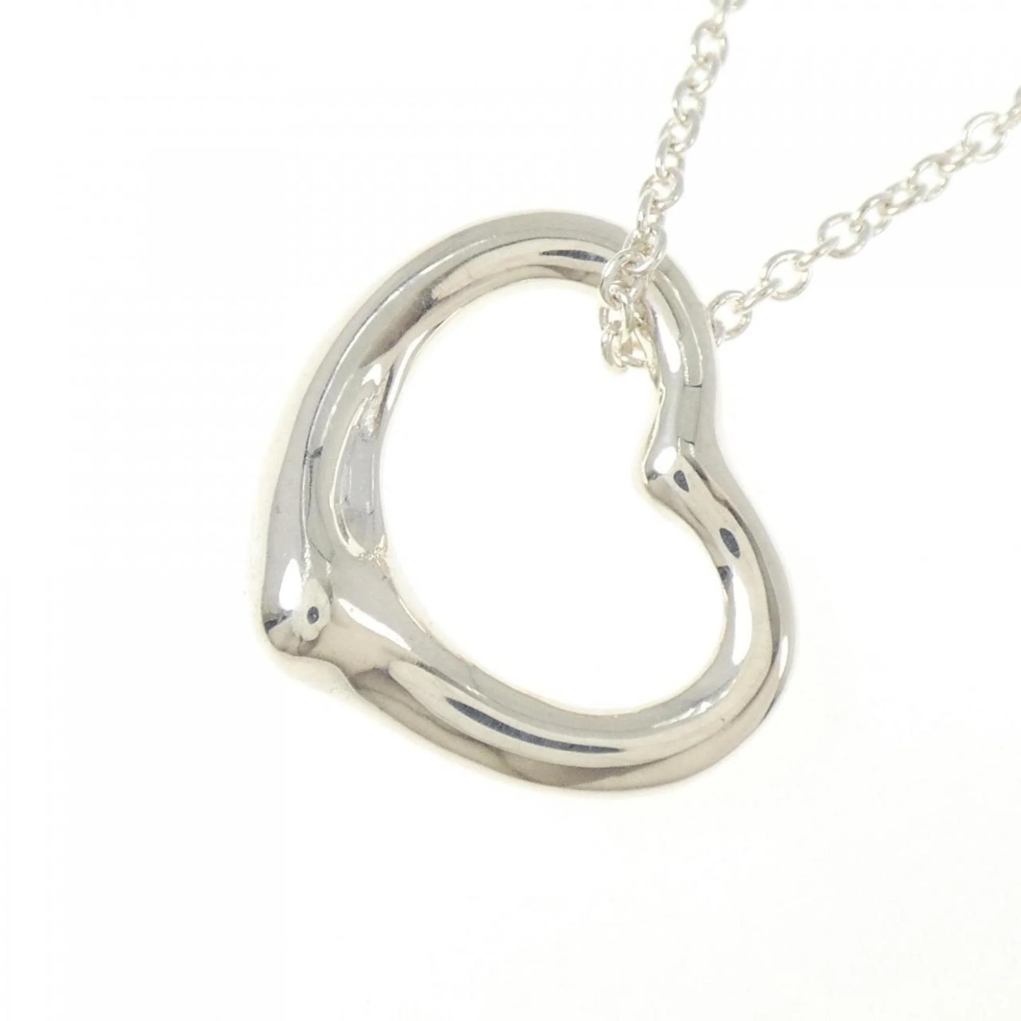 Open Heart Pendant Necklace Sterling Silver 20.4mm - Image 3