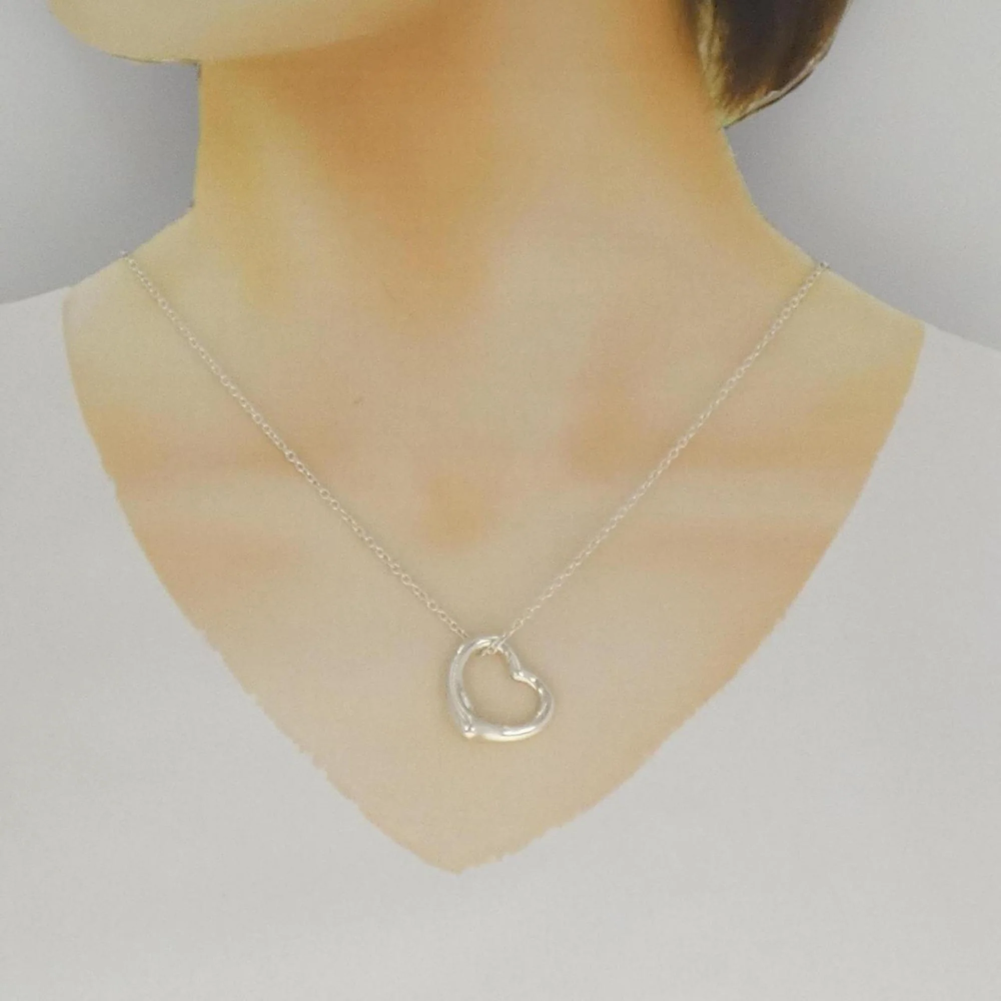 Open Heart Pendant Necklace Sterling Silver 20.4mm - Image 6