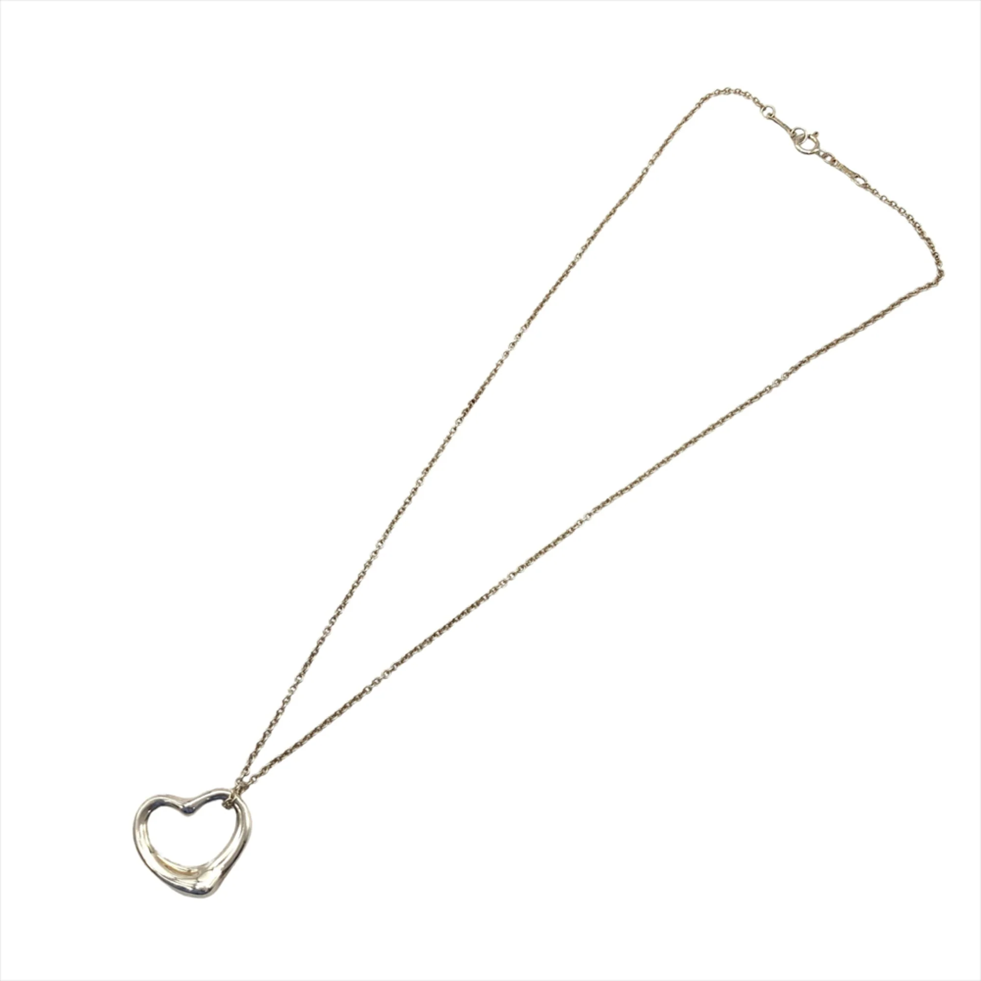 Open Heart Pendant Necklace Sterling Silver 20mm - Image 5
