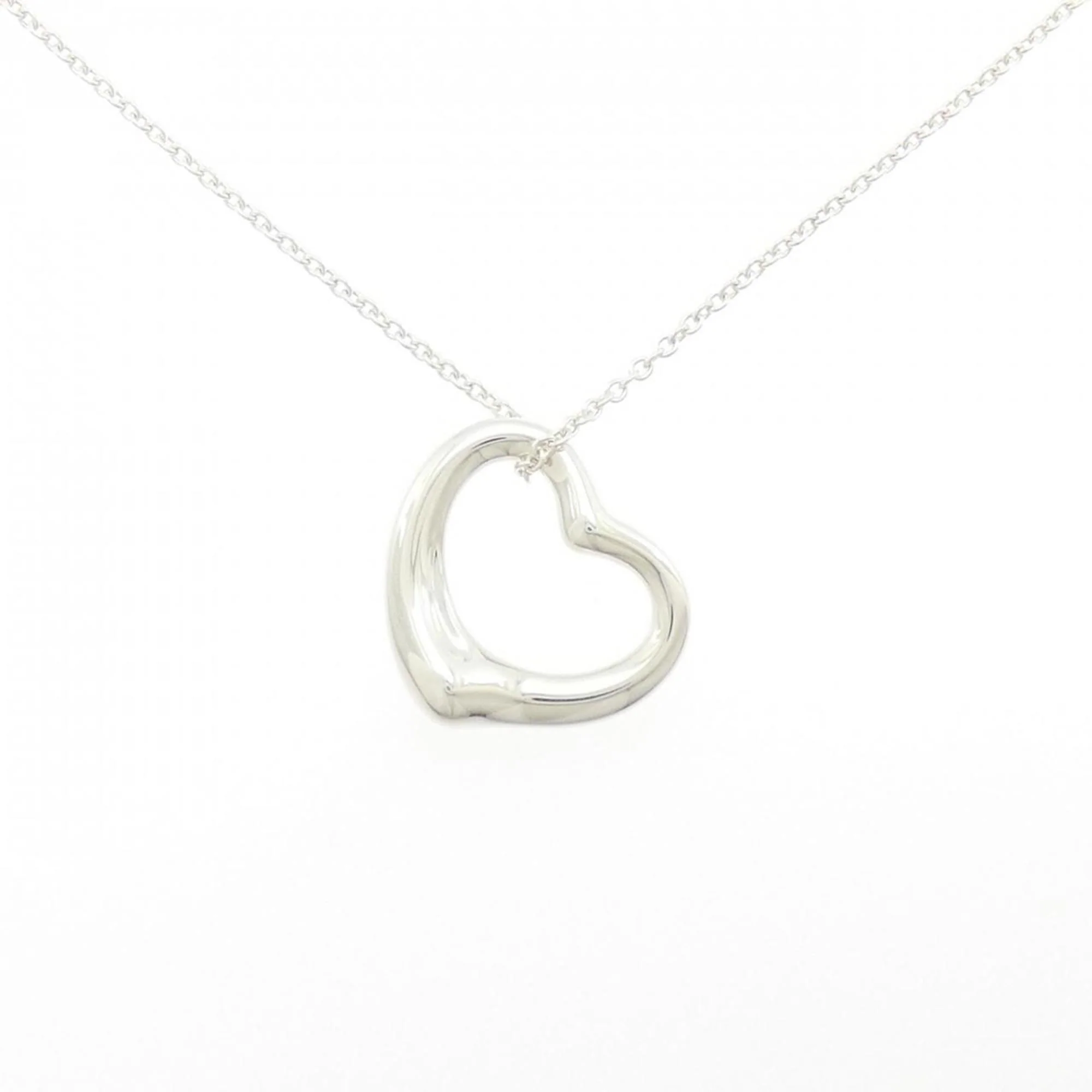 Open Heart Pendant Necklace Sterling Silver 21.3mm