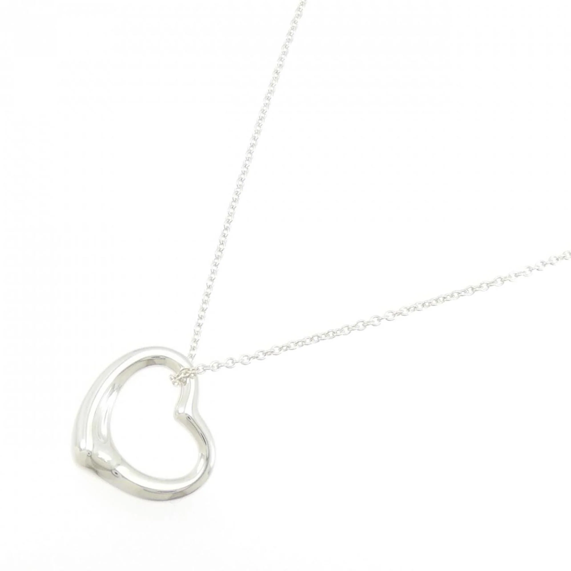 Open Heart Pendant Necklace Sterling Silver 21.3mm - Image 2