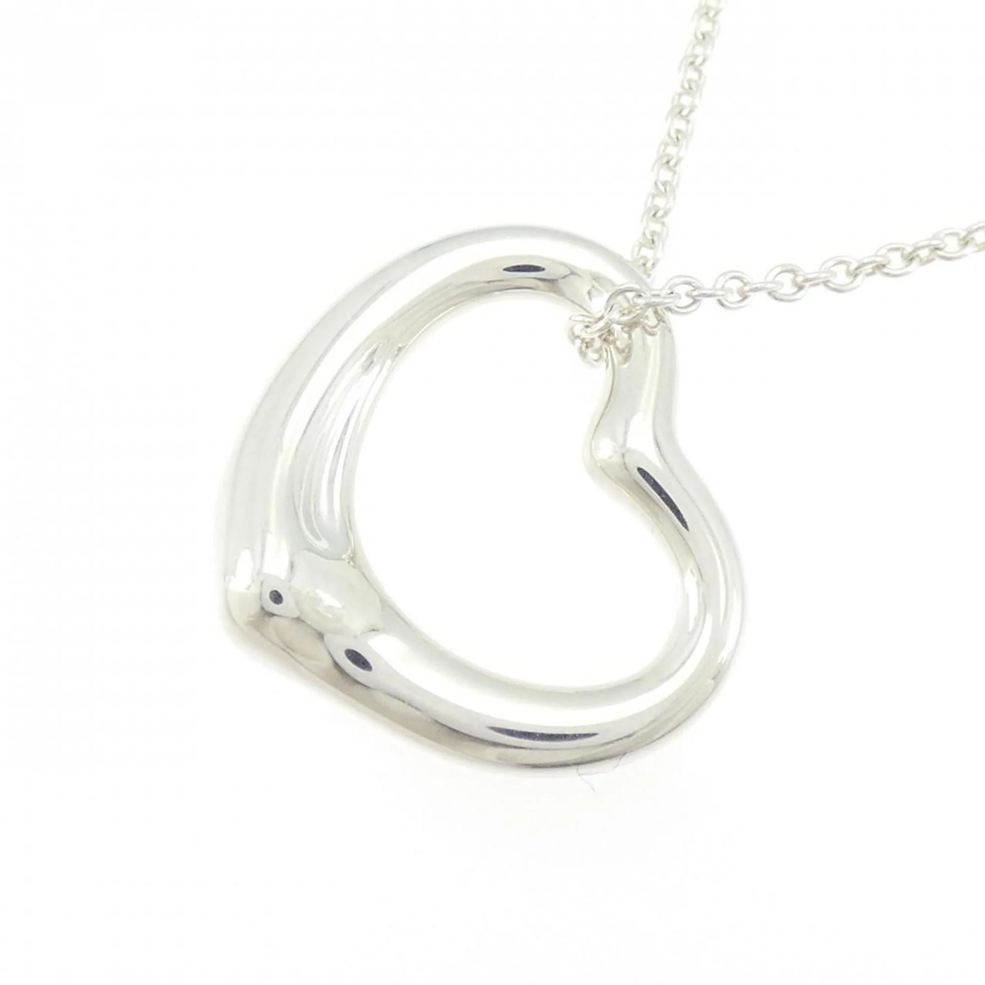 Open Heart Pendant Necklace Sterling Silver 21.3mm - Image 3