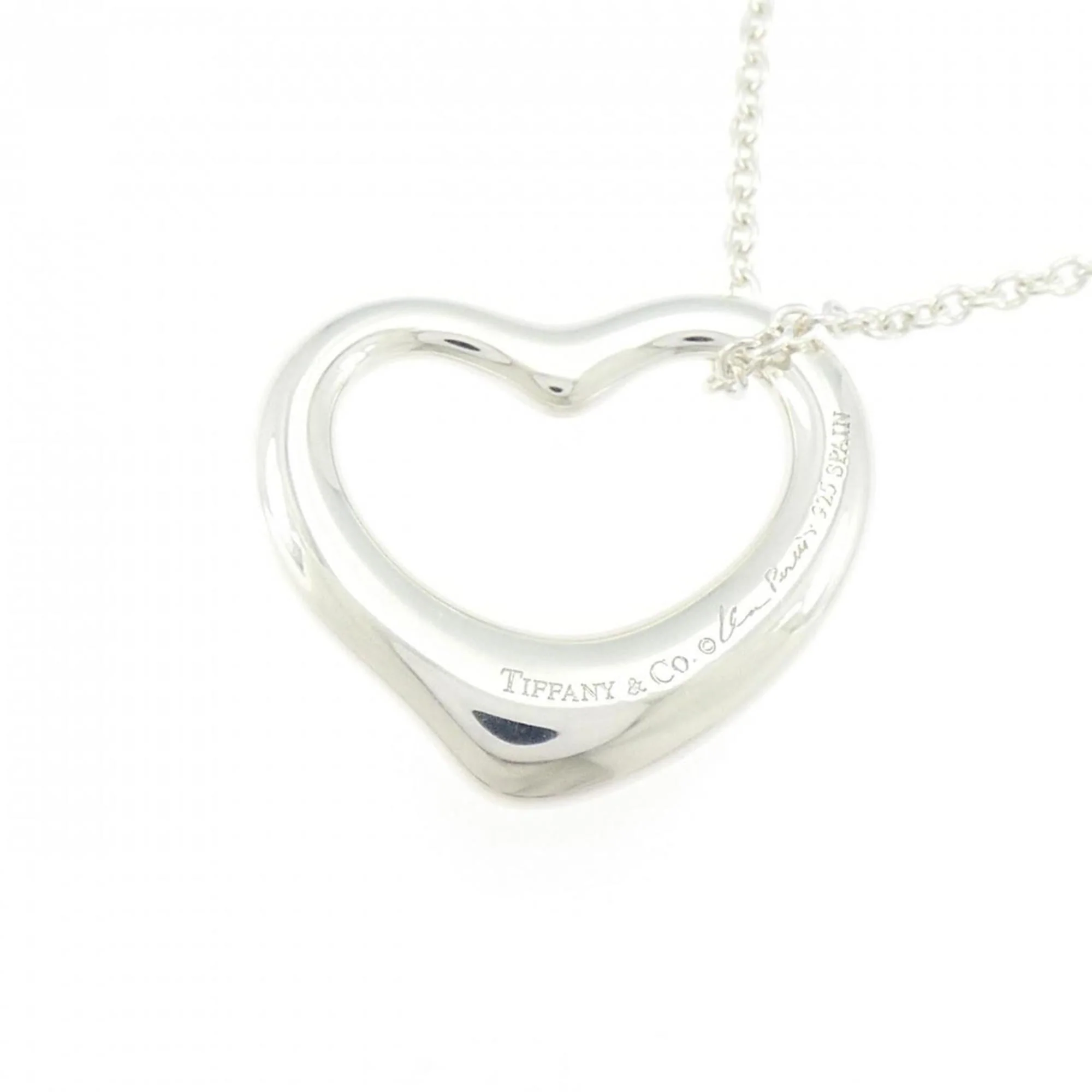 Open Heart Pendant Necklace Sterling Silver 21.3mm - Image 4