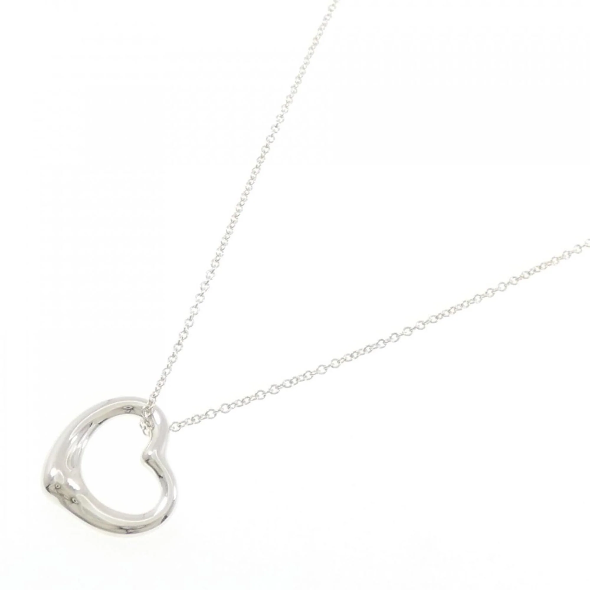 Open Heart Pendant Necklace Sterling Silver 21.3mm - Image 2