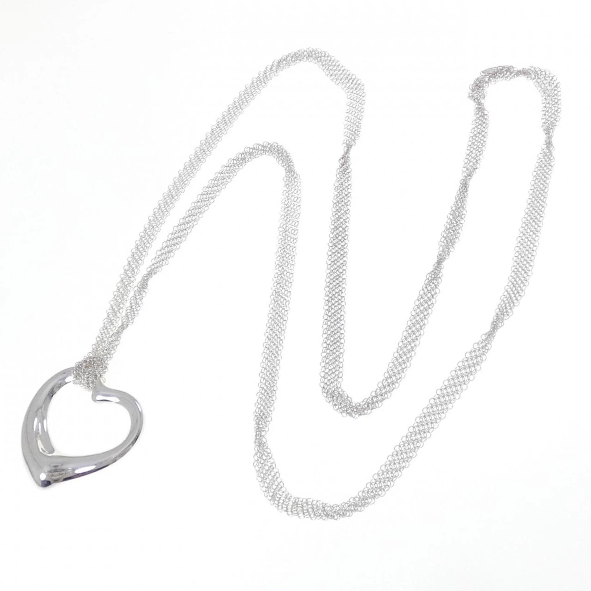 Open Heart Pendant Necklace Sterling Silver 35.3mm - Image 5