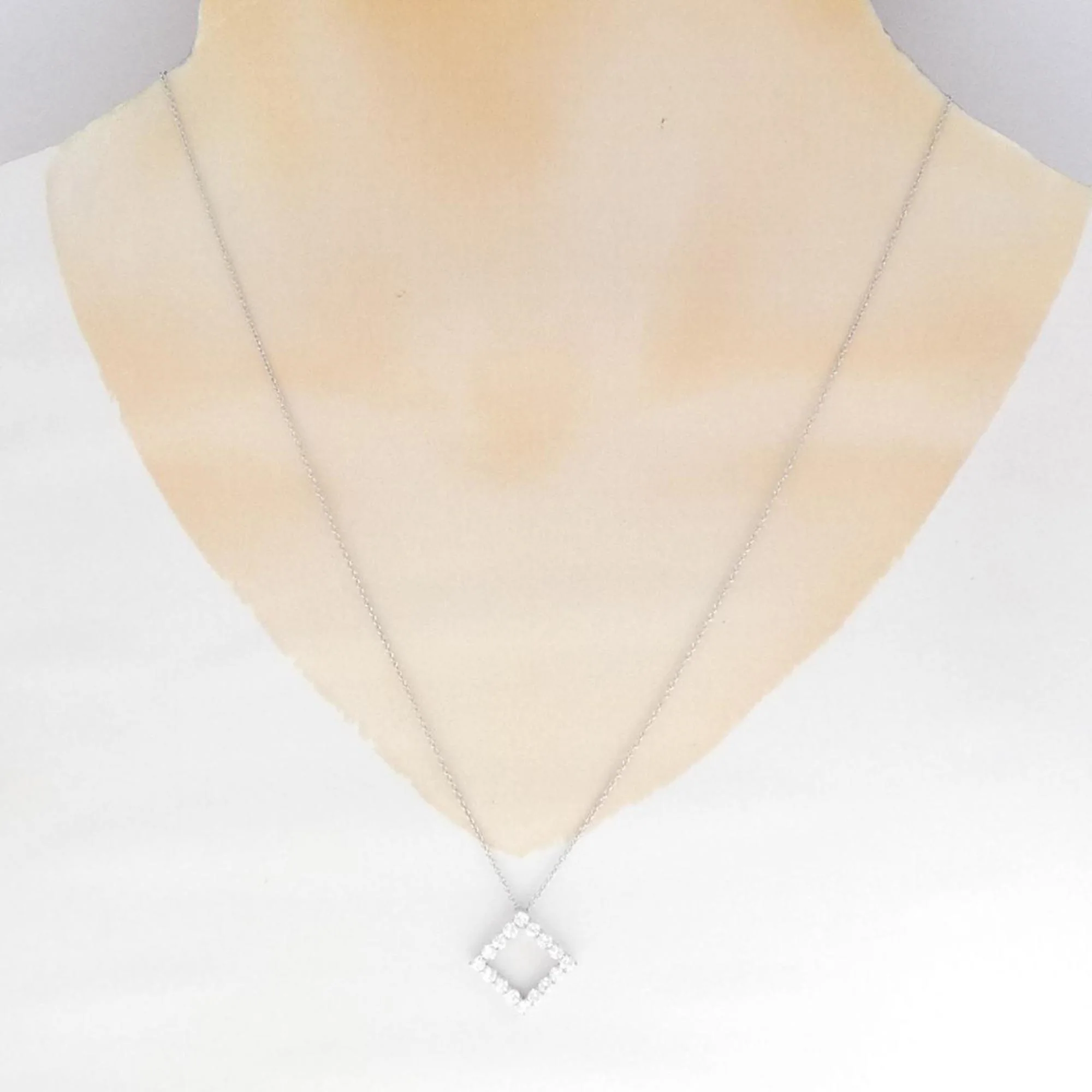 Open Square Pendant Necklace Platinum - Image 6