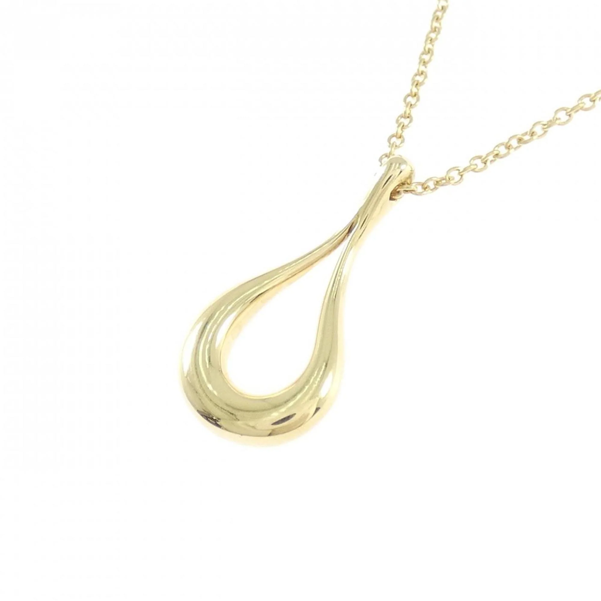 Open Teardrop Pendant Necklace 18K Yellow Gold - Image 3
