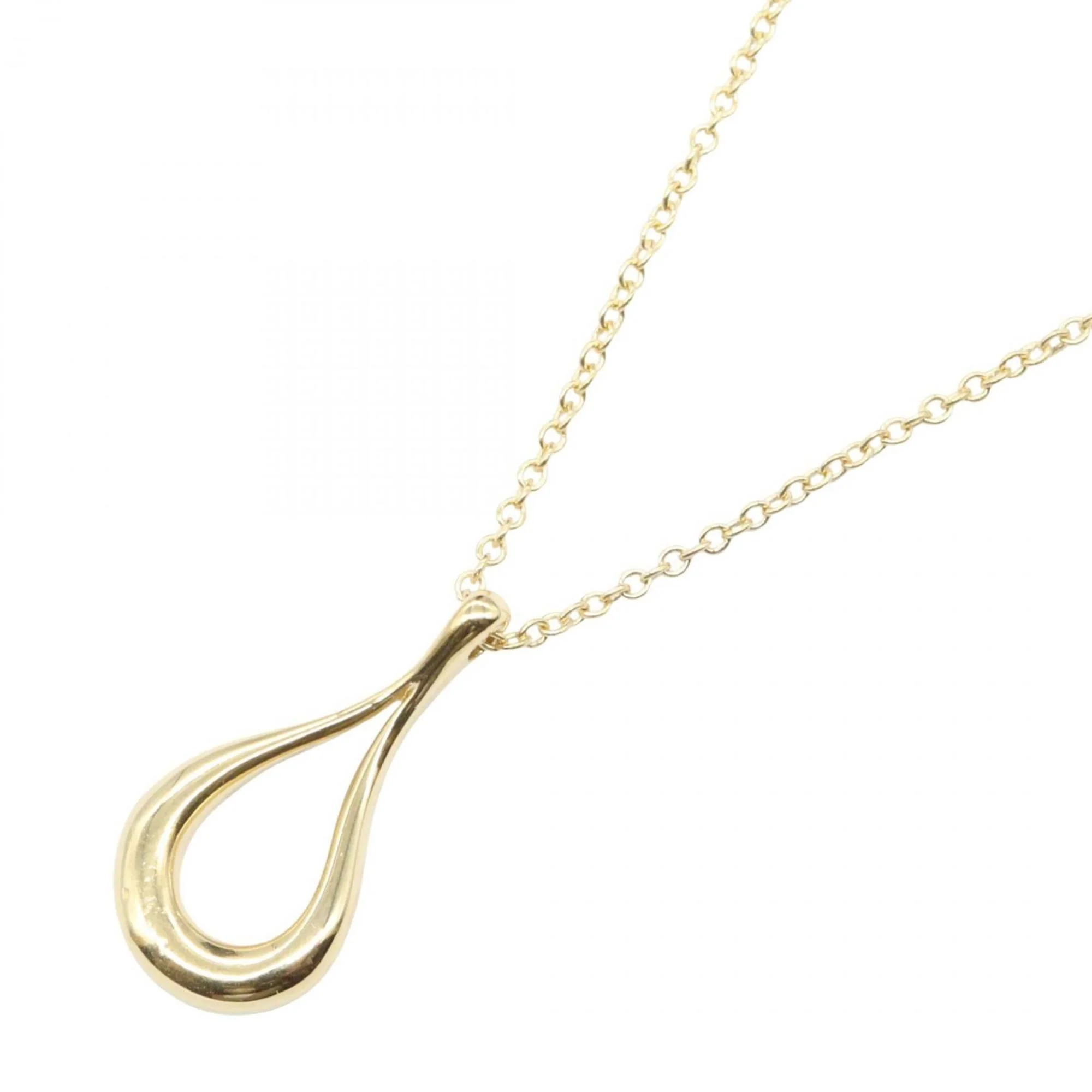 Open Teardrop Pendant Necklace 18K Yellow Gold