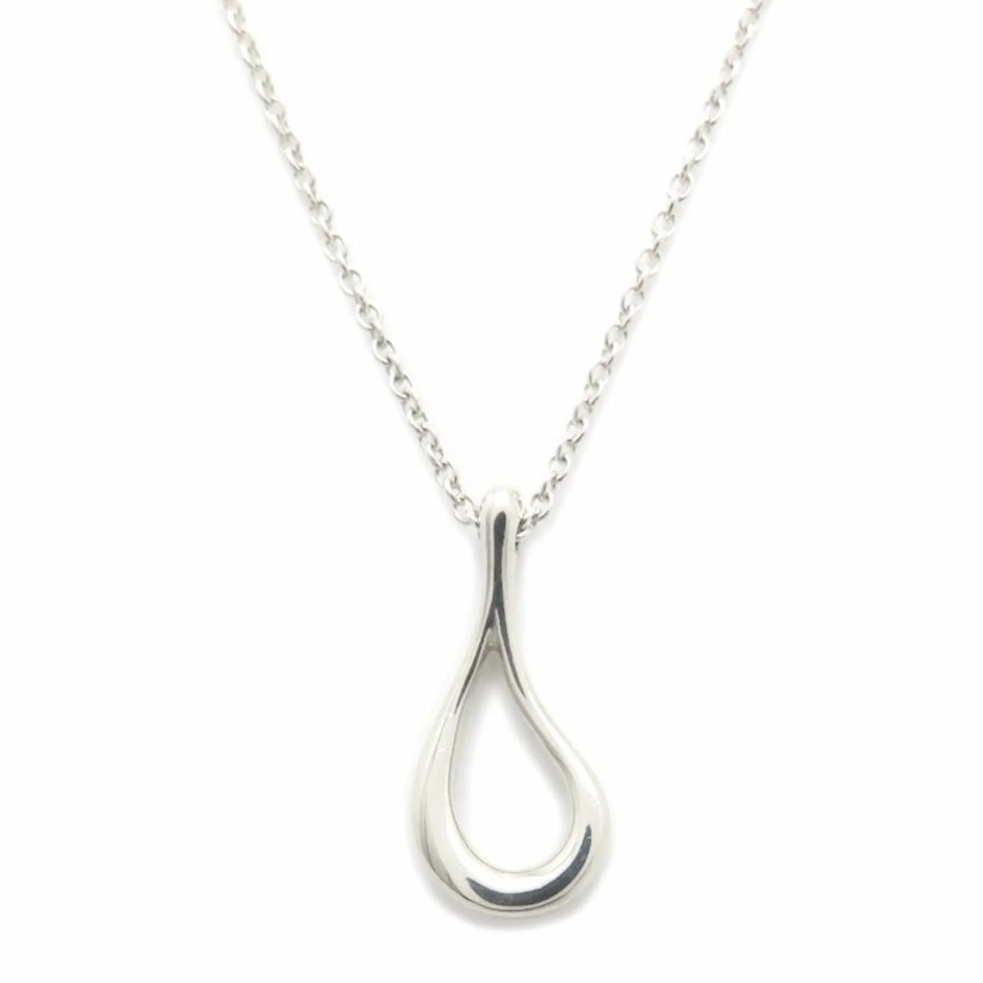 Open Teardrop Pendant Necklace Sterling Silver - Image 2
