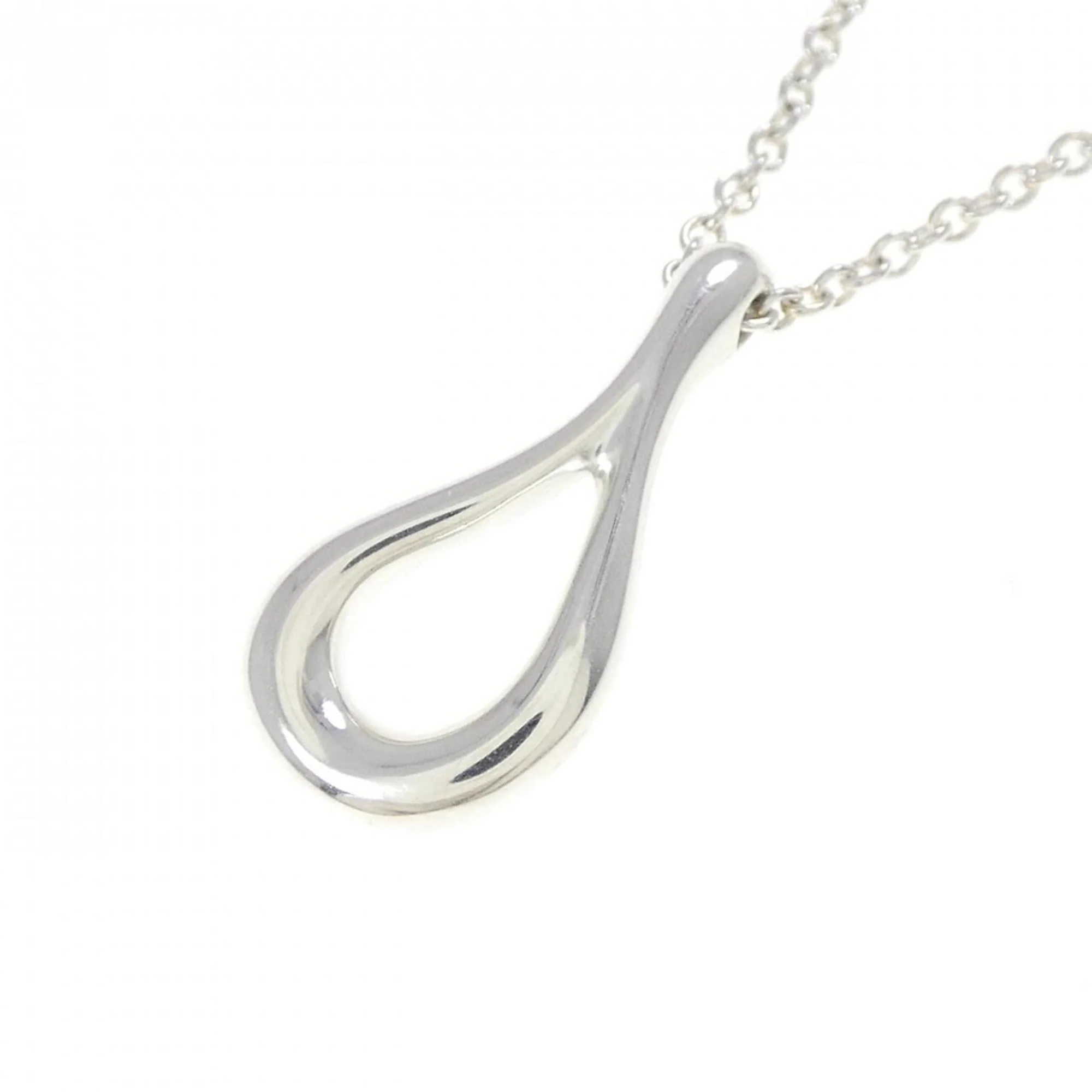 Open Teardrop Pendant Necklace Sterling Silver - Image 4