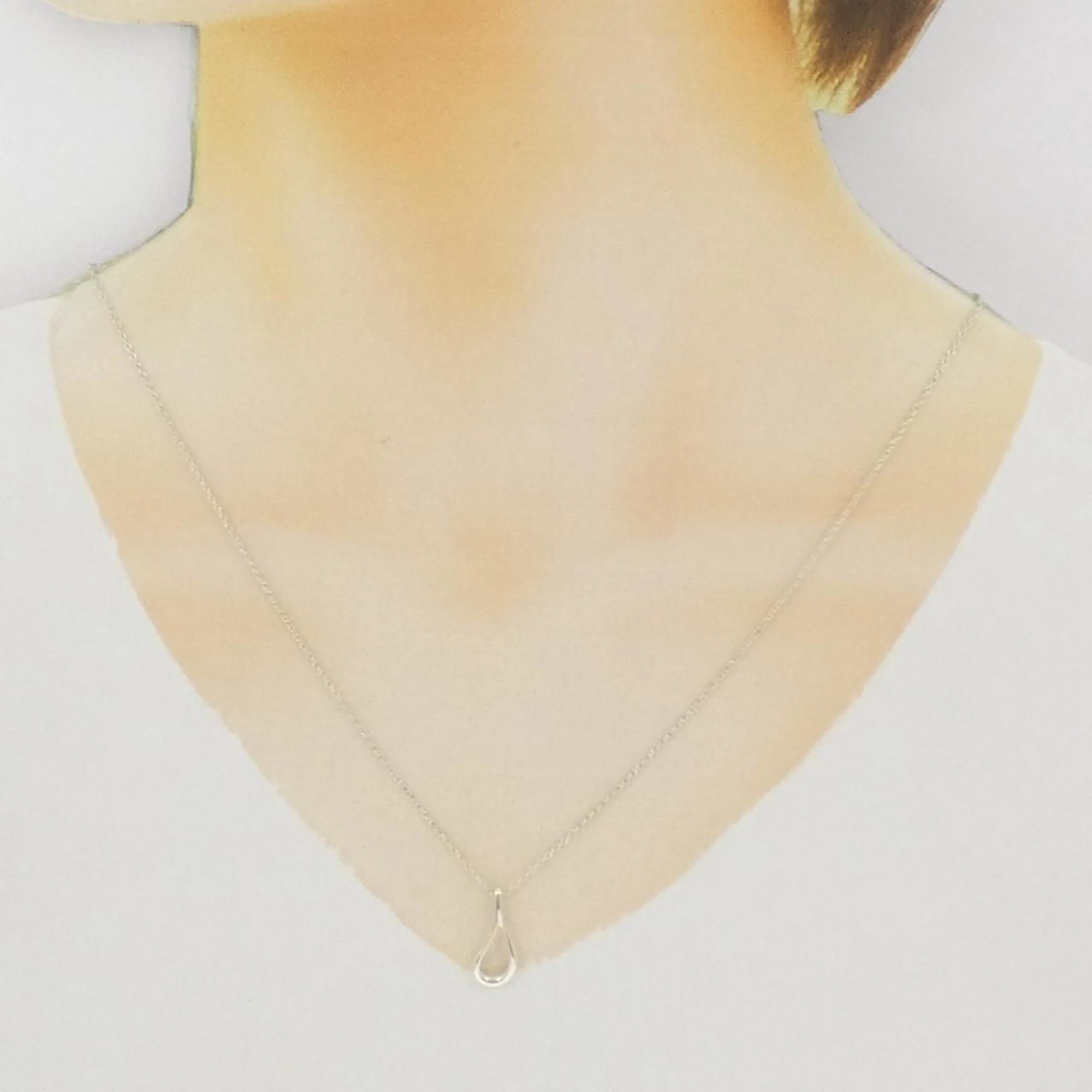 Open Teardrop Pendant Necklace Sterling Silver - Image 6
