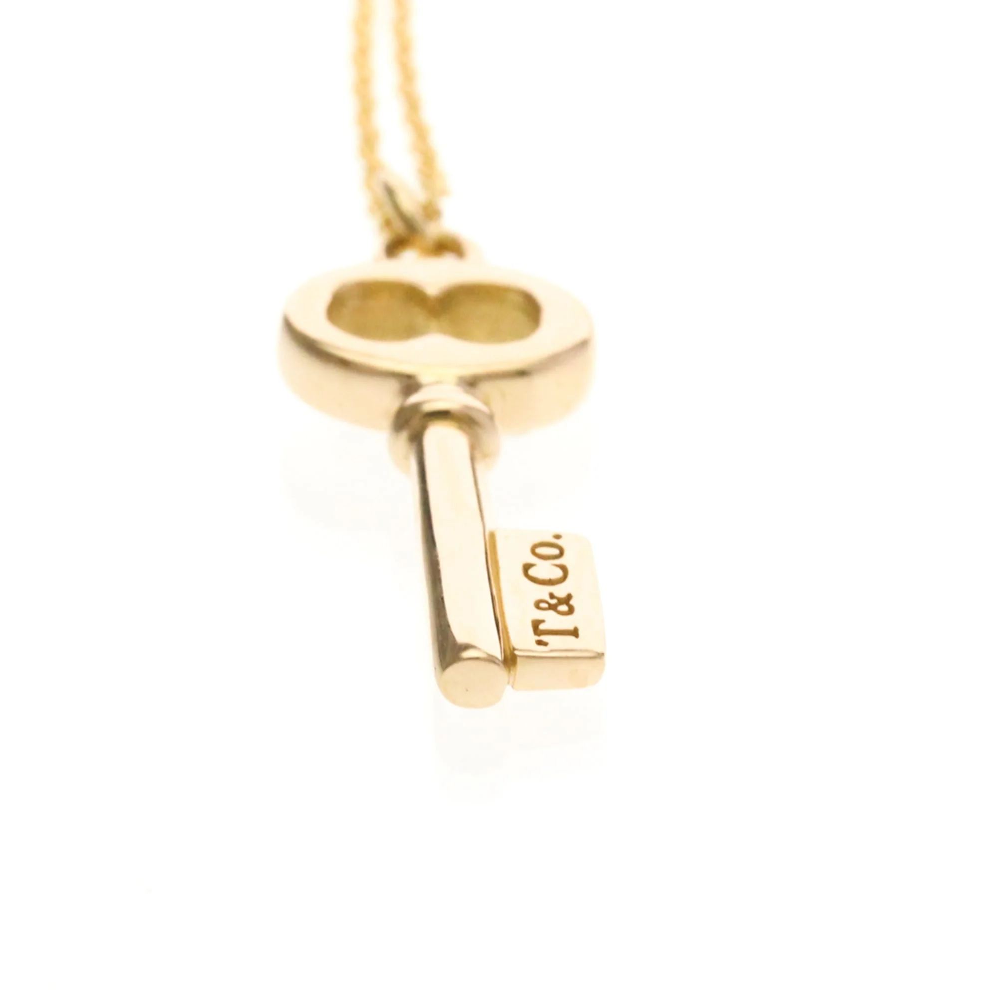 Oval Key Pendant Necklace 18K Rose Gold - Image 4