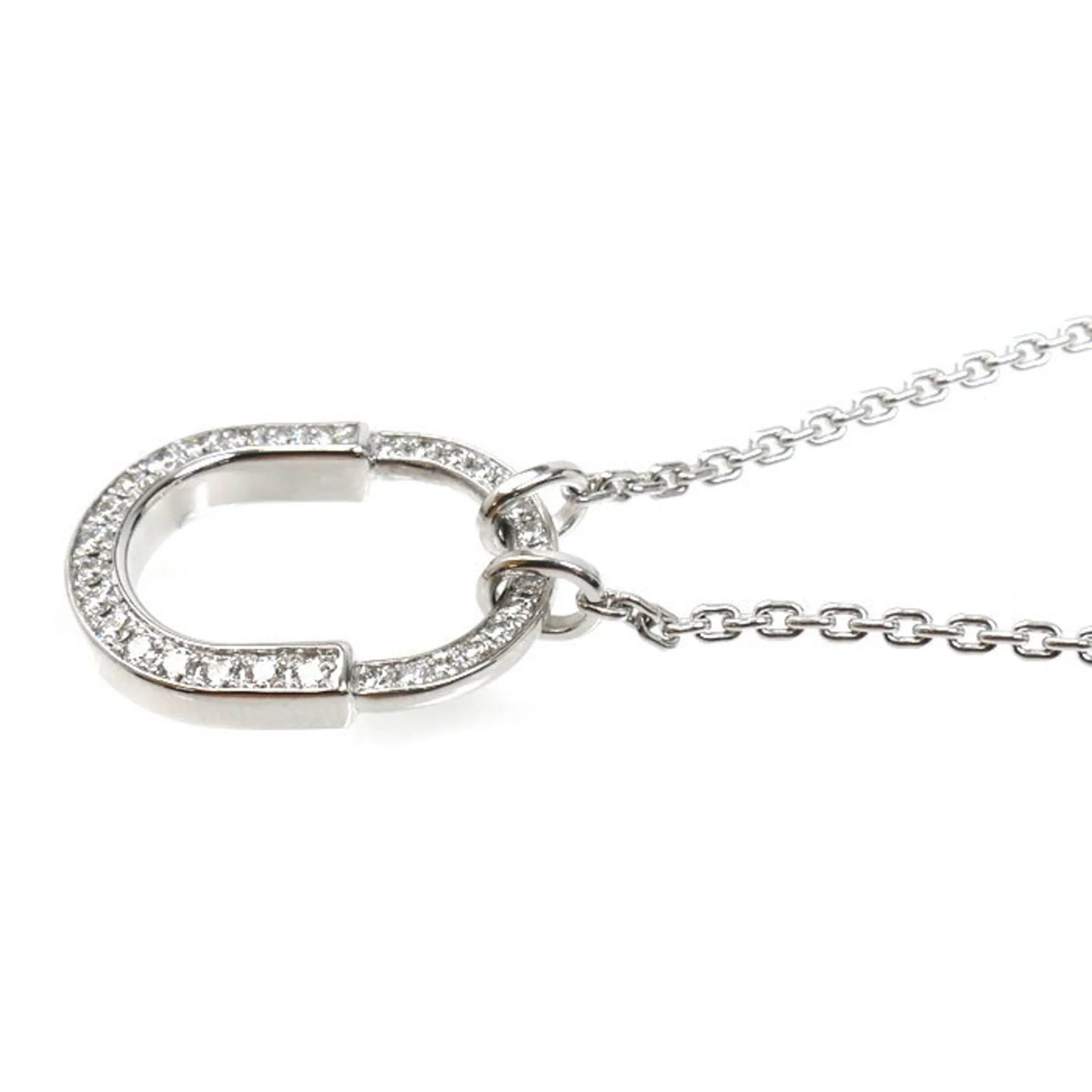Pendant Necklace 18K White Gold Small with Diamond - Image 2