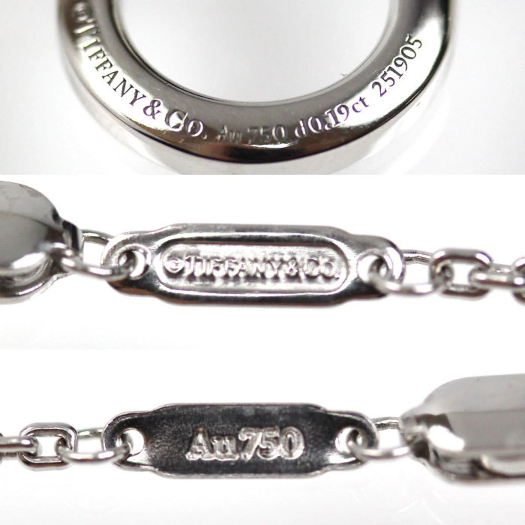 Pendant Necklace 18K White Gold Small with Diamond - Image 5