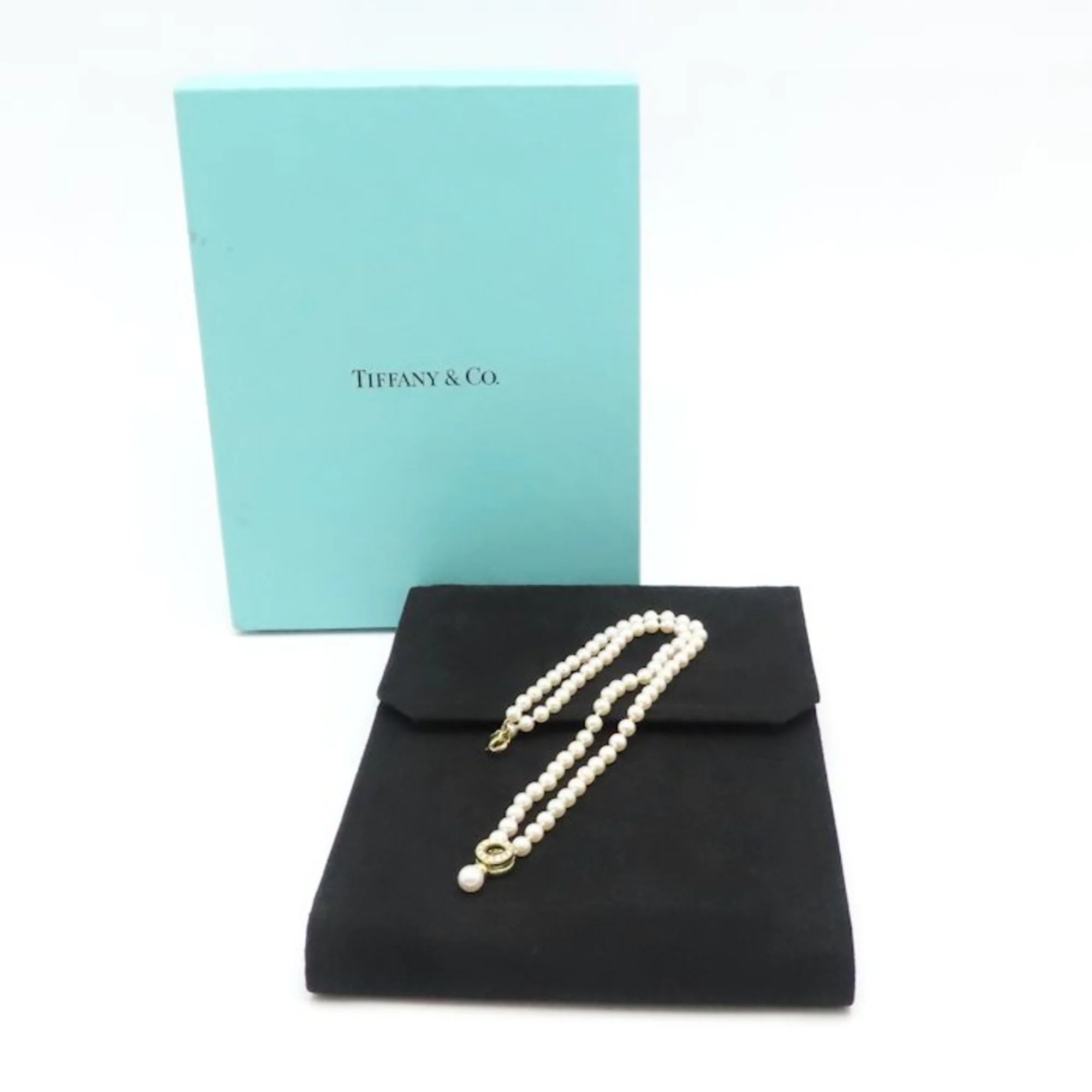 Pendant Necklace 18K Yellow Gold Pearl and Diamond - Image 6