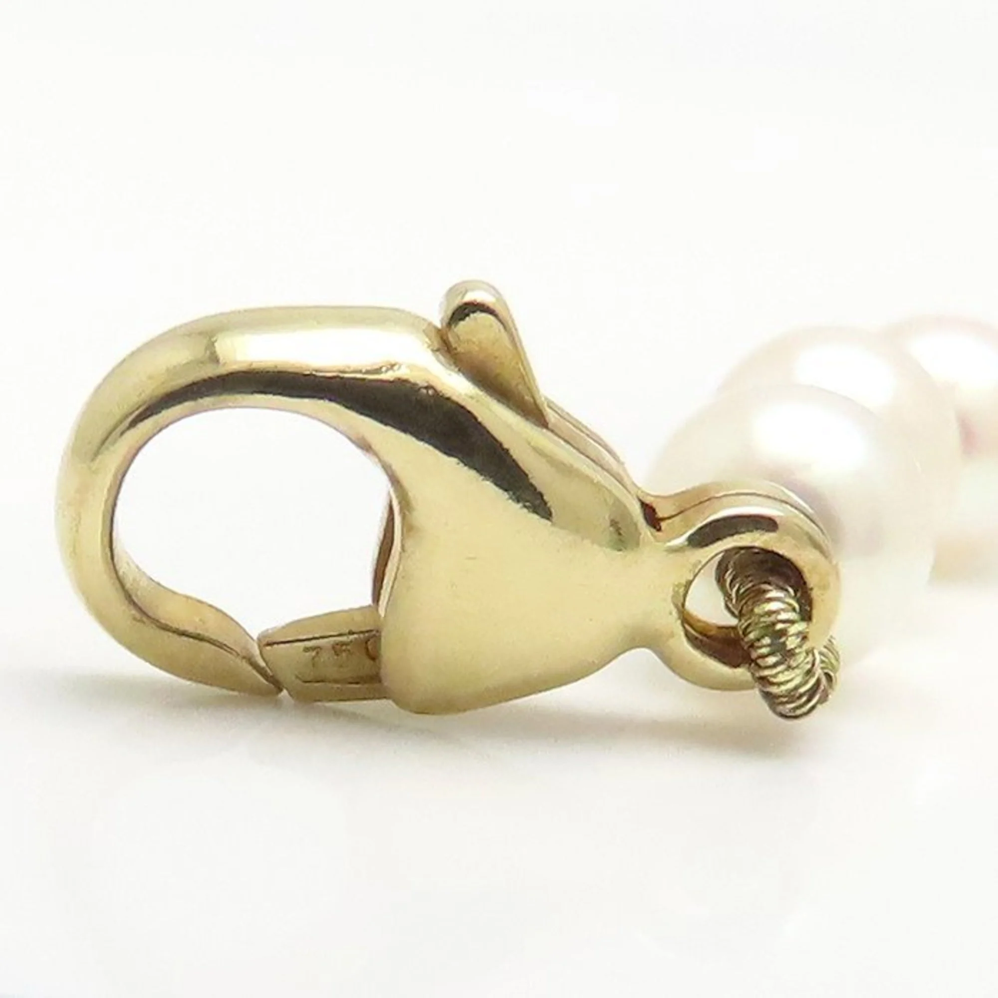 Pendant Necklace 18K Yellow Gold Pearl and Diamond - Image 7