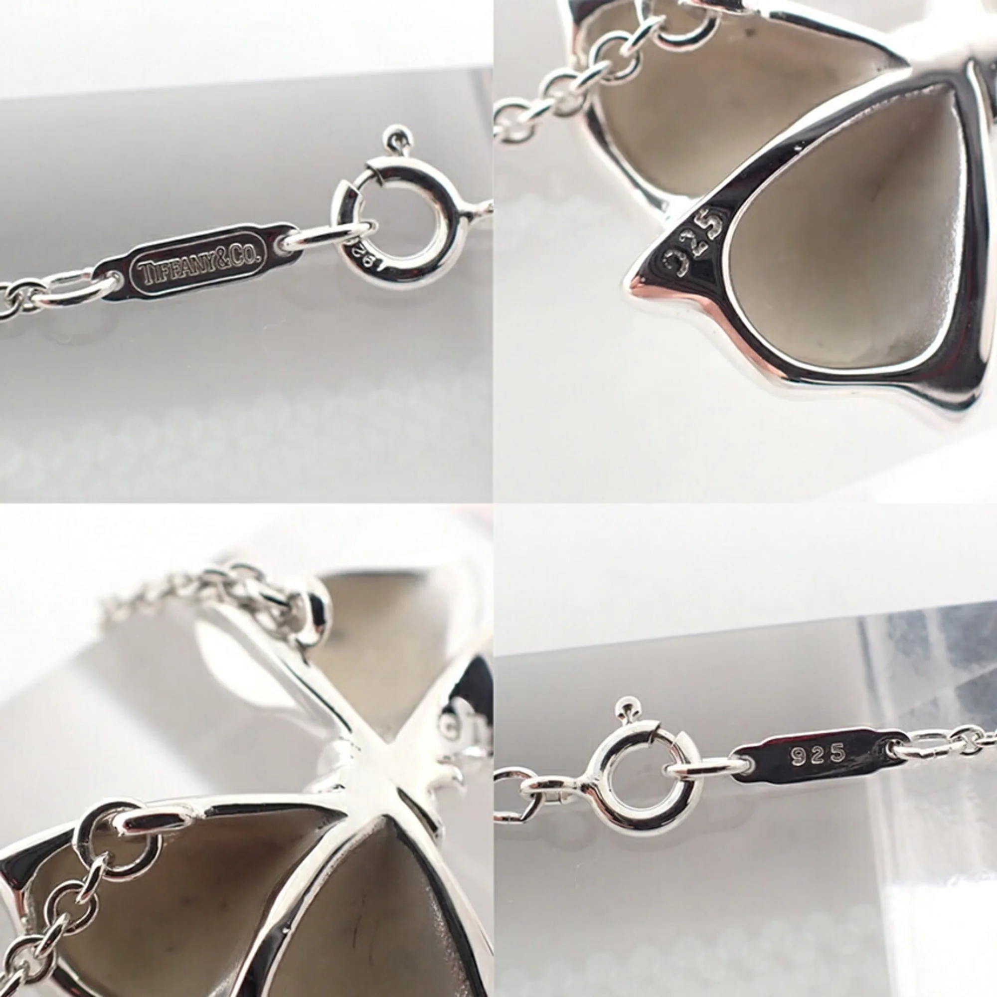 Ribbon Motif Pendant Necklace Sterling Silver - Image 9