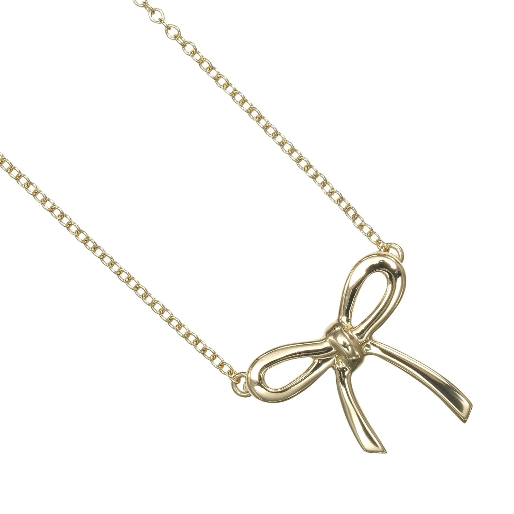 Ribbon Pendant Necklace 18K Yellow Gold