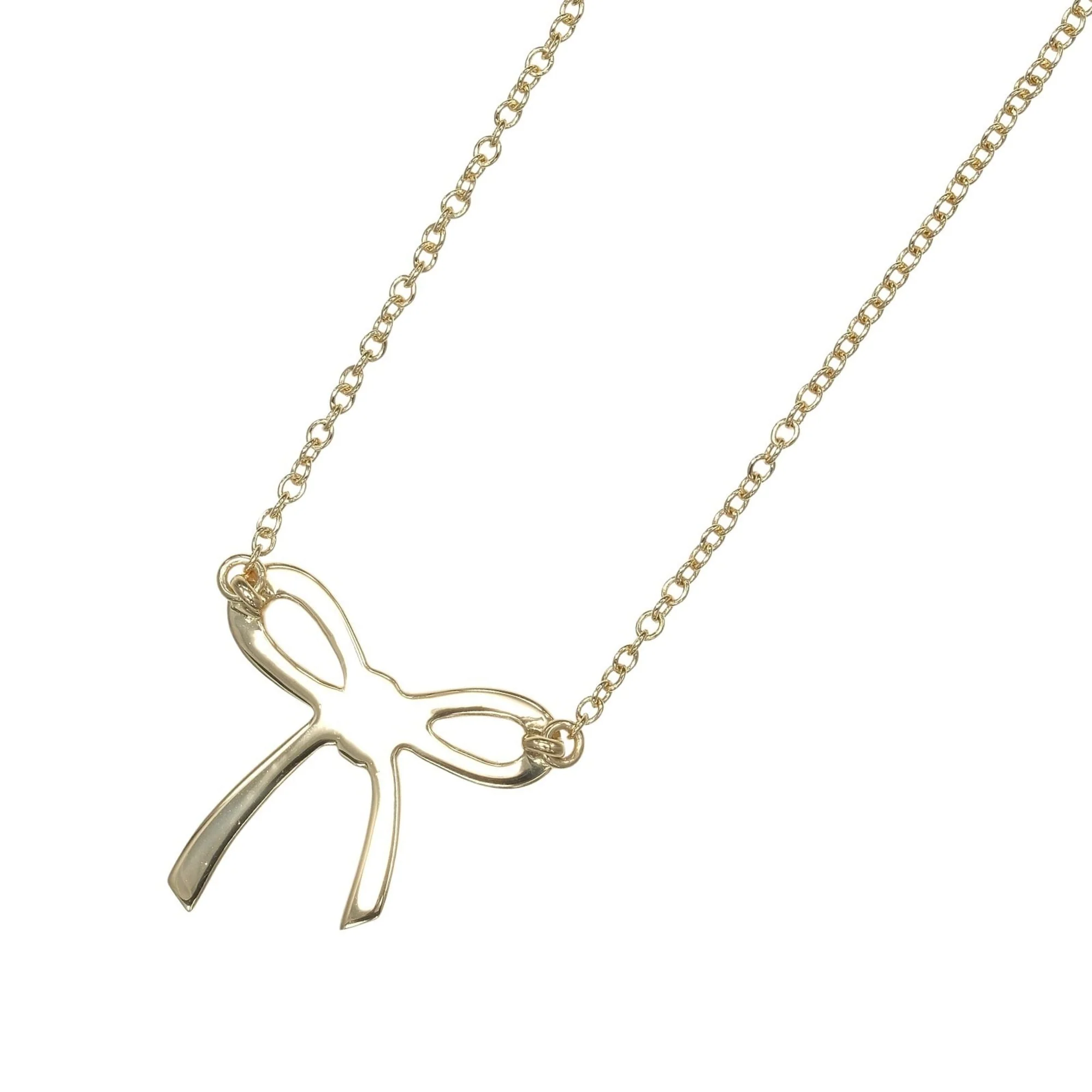 Ribbon Pendant Necklace 18K Yellow Gold - Image 3