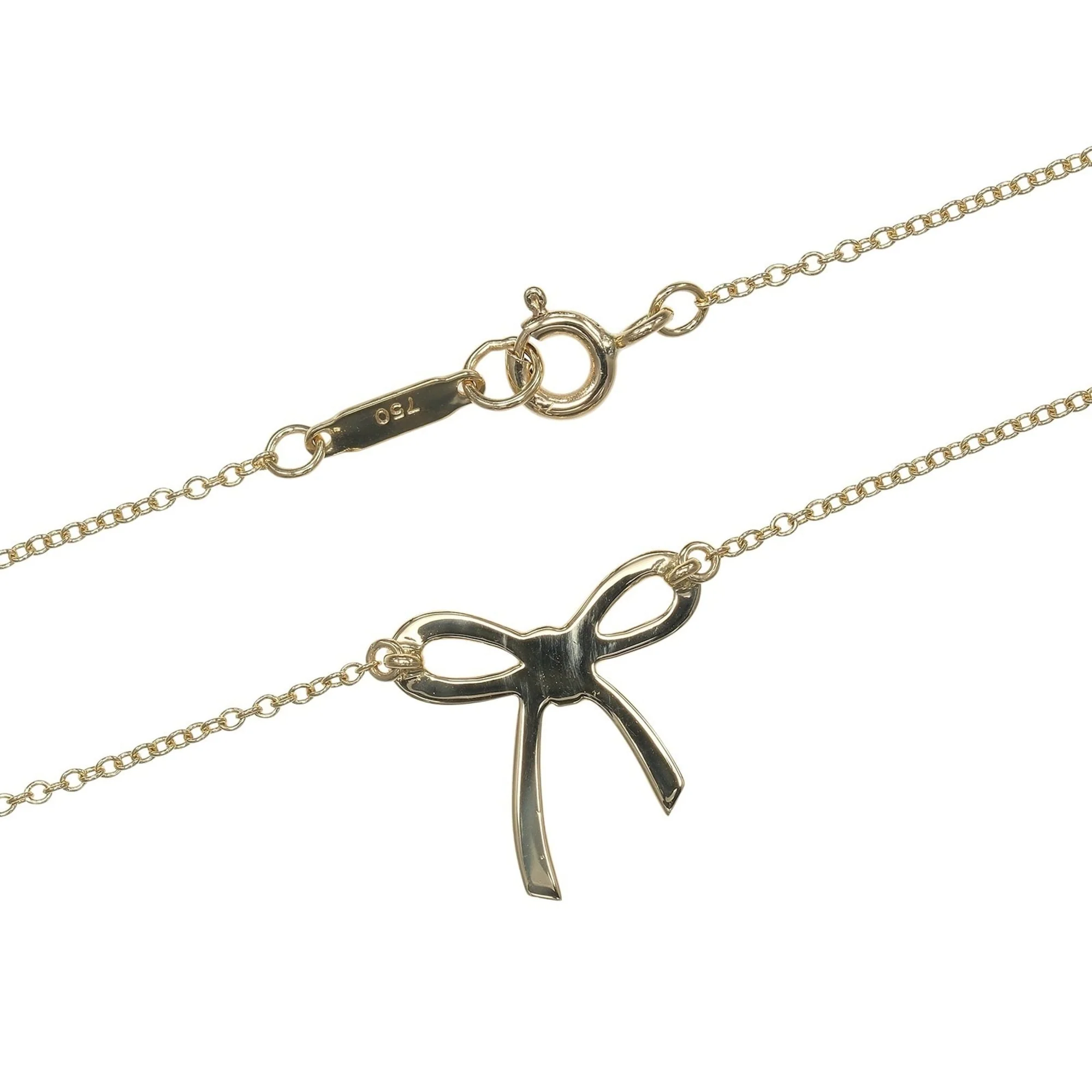 Ribbon Pendant Necklace 18K Yellow Gold - Image 5