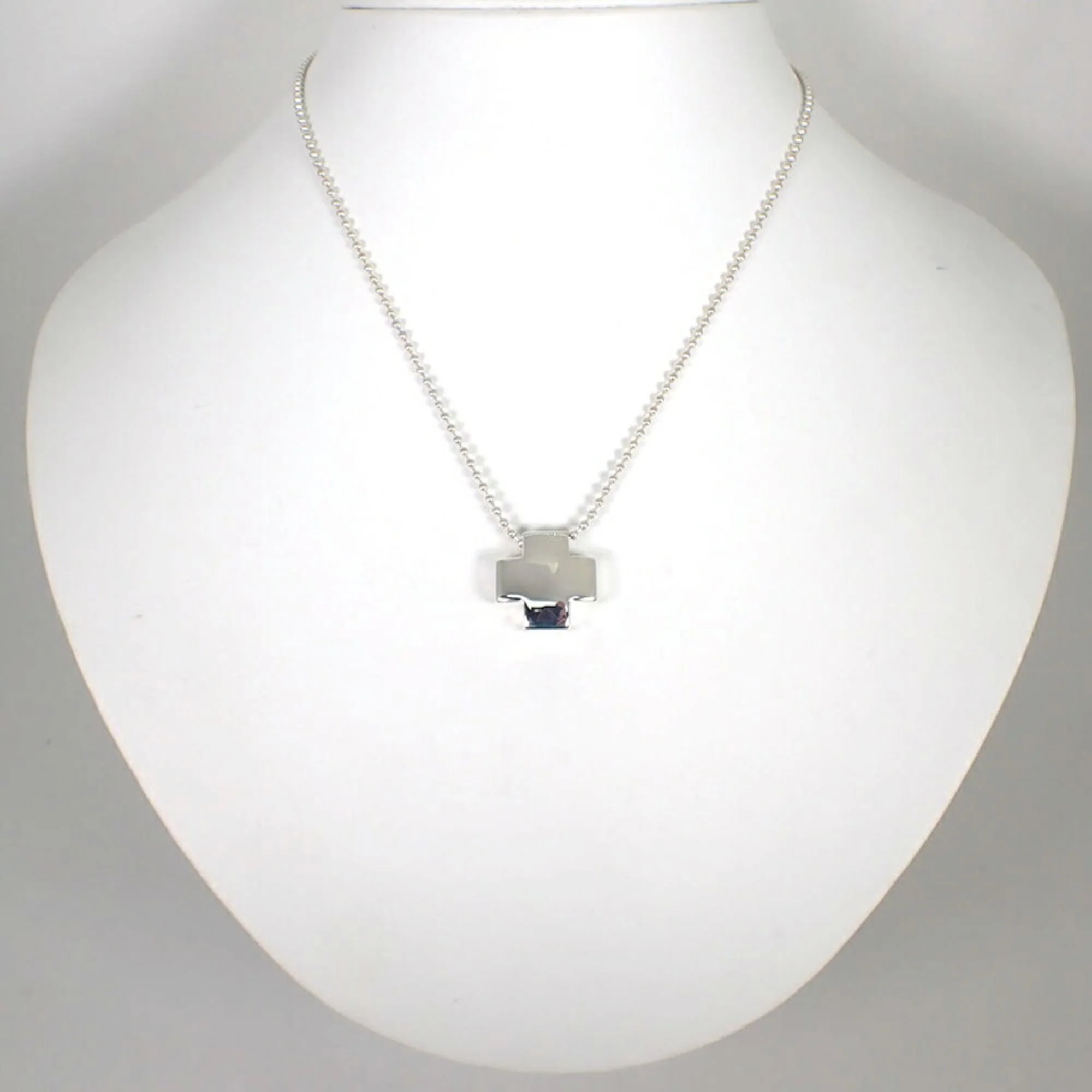 Roman Cross Pendant Necklace Sterling Silver - Image 3