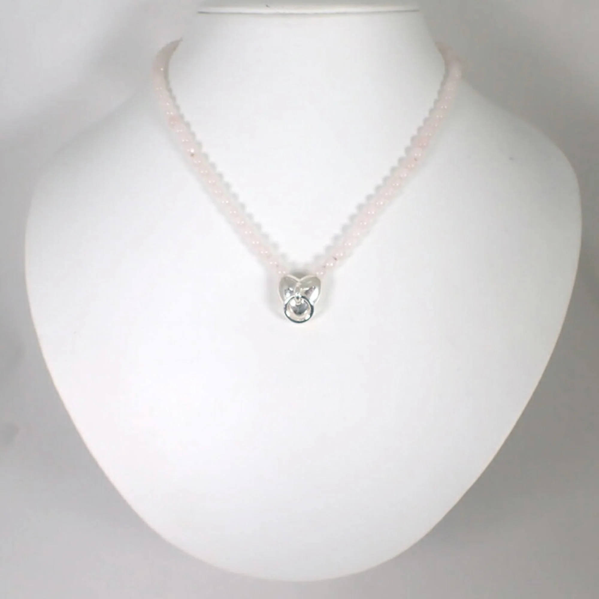Rose Quartz Door Knock Heart Pendant Quartz Watch Sterling Silver - Image 3