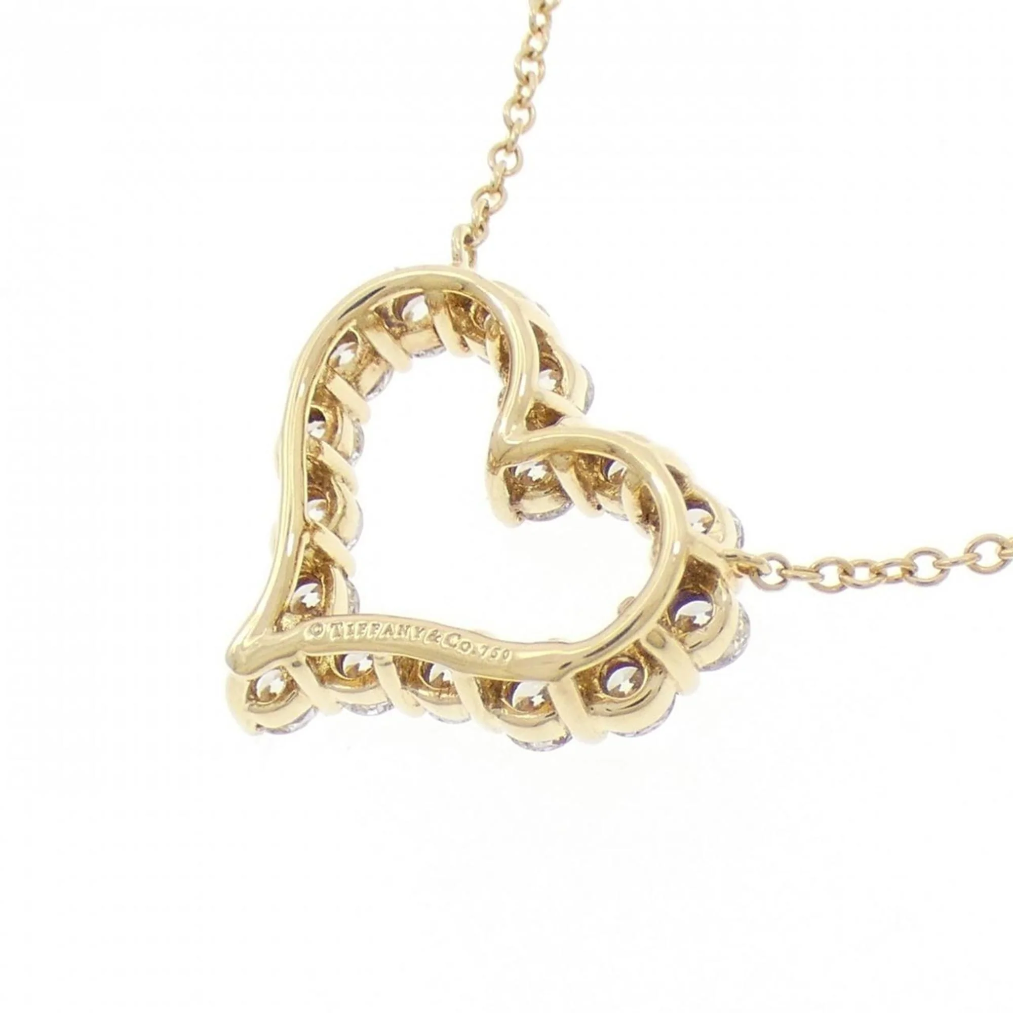 Sentimental Heart Pendant Necklace 18K Yellow Gold with Diamond Small - Image 4