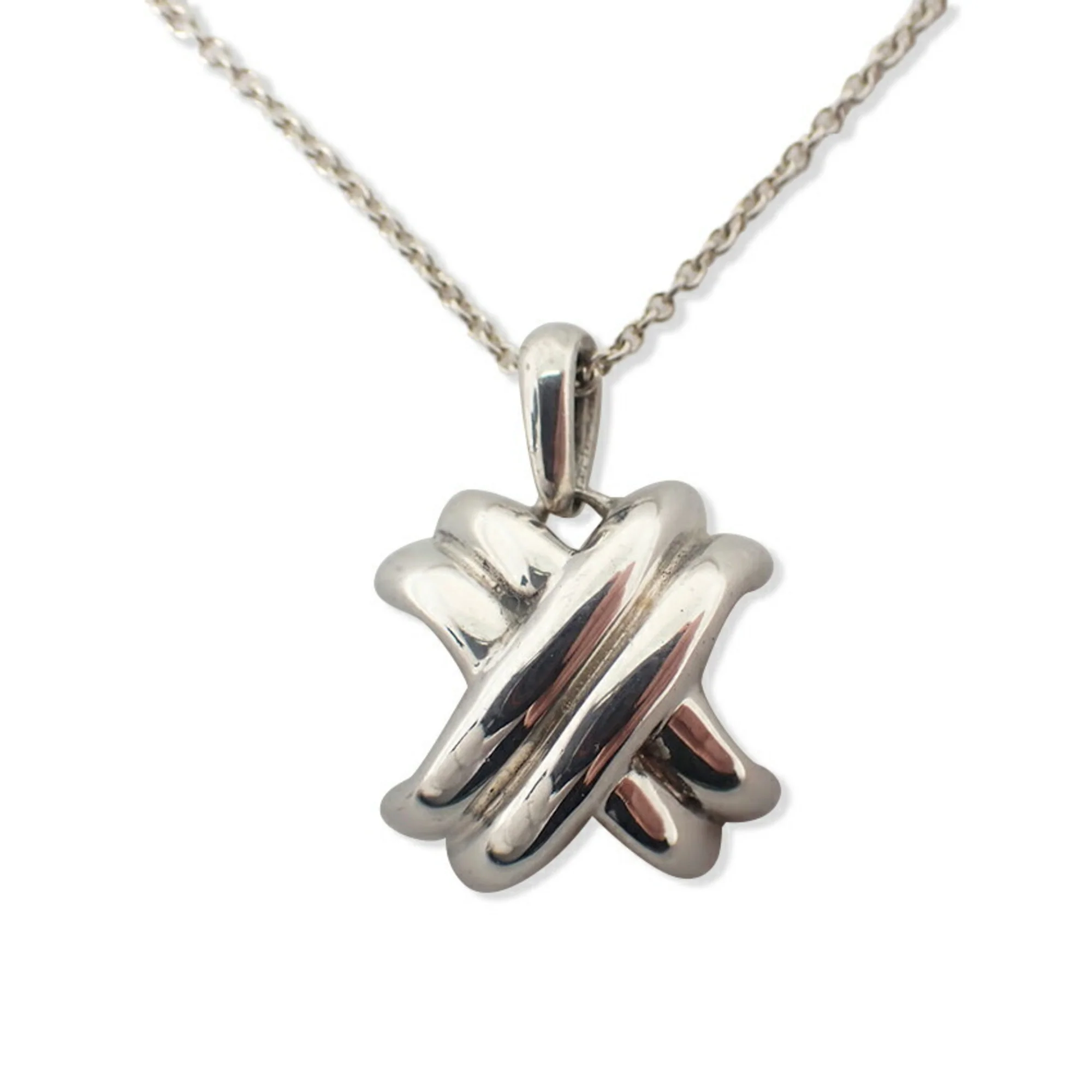 Signature Cross Pendant Necklace Sterling Silver
