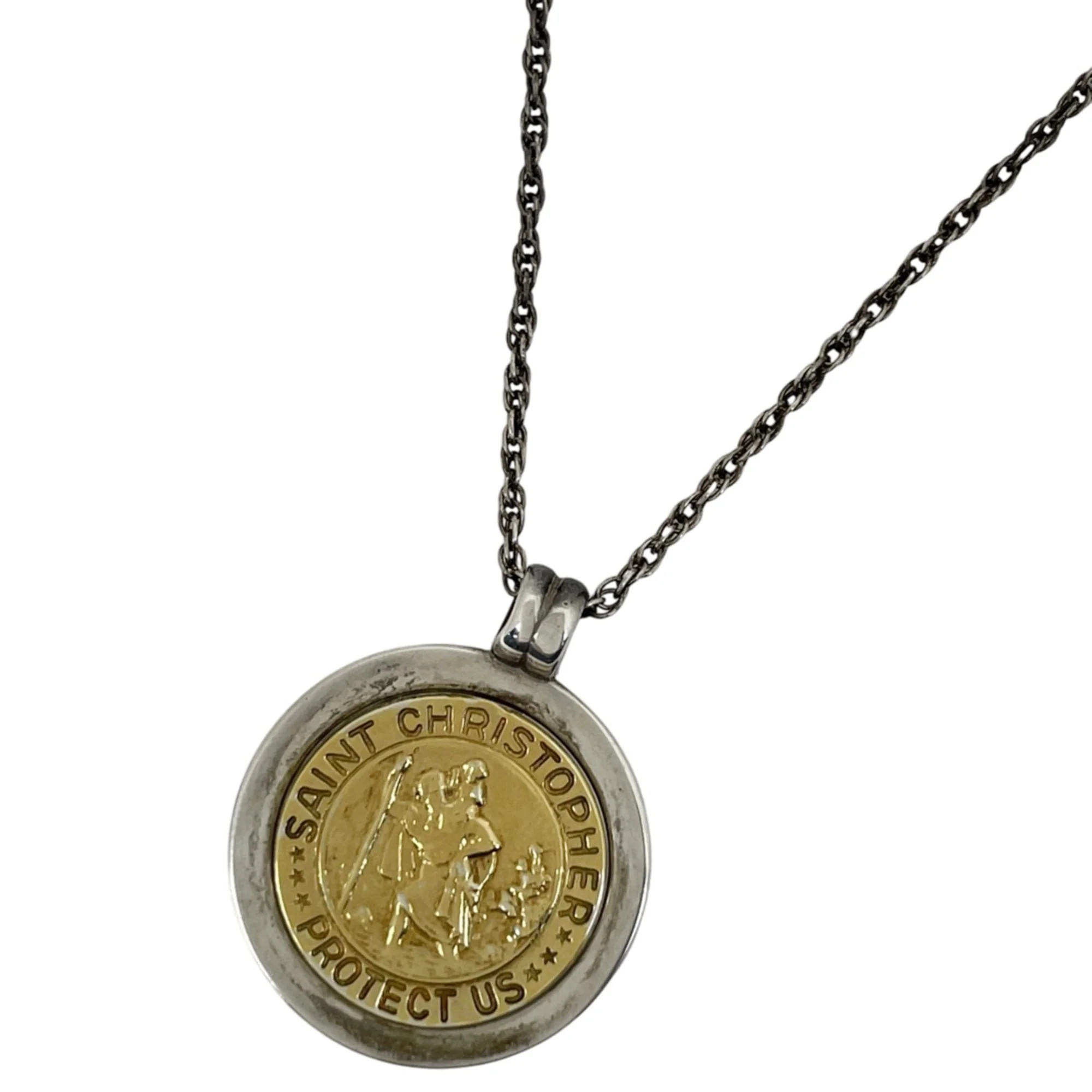 St Christopher Pendant Necklace Sterling Silver