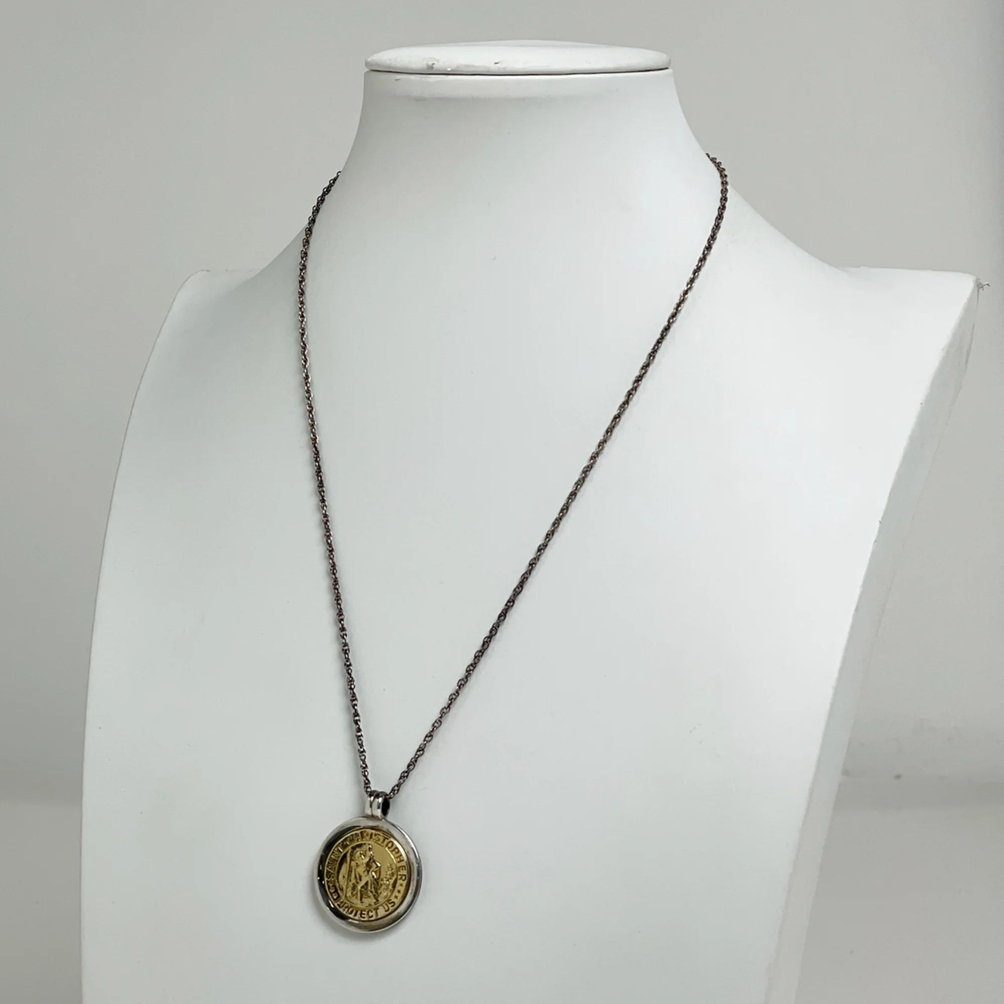 St Christopher Pendant Necklace Sterling Silver - Image 4