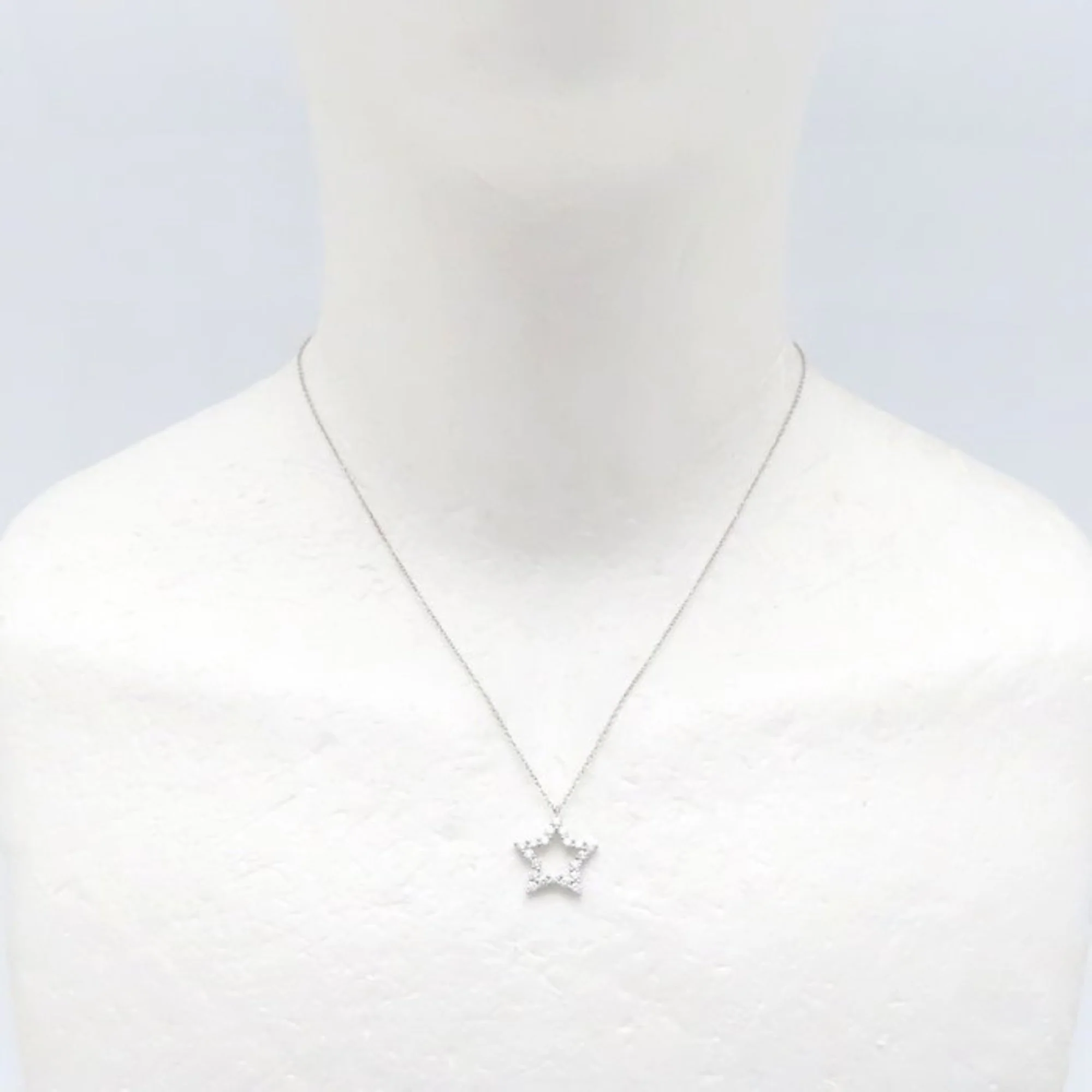 Star Pendant Necklace Platinum with Diamond - Image 3