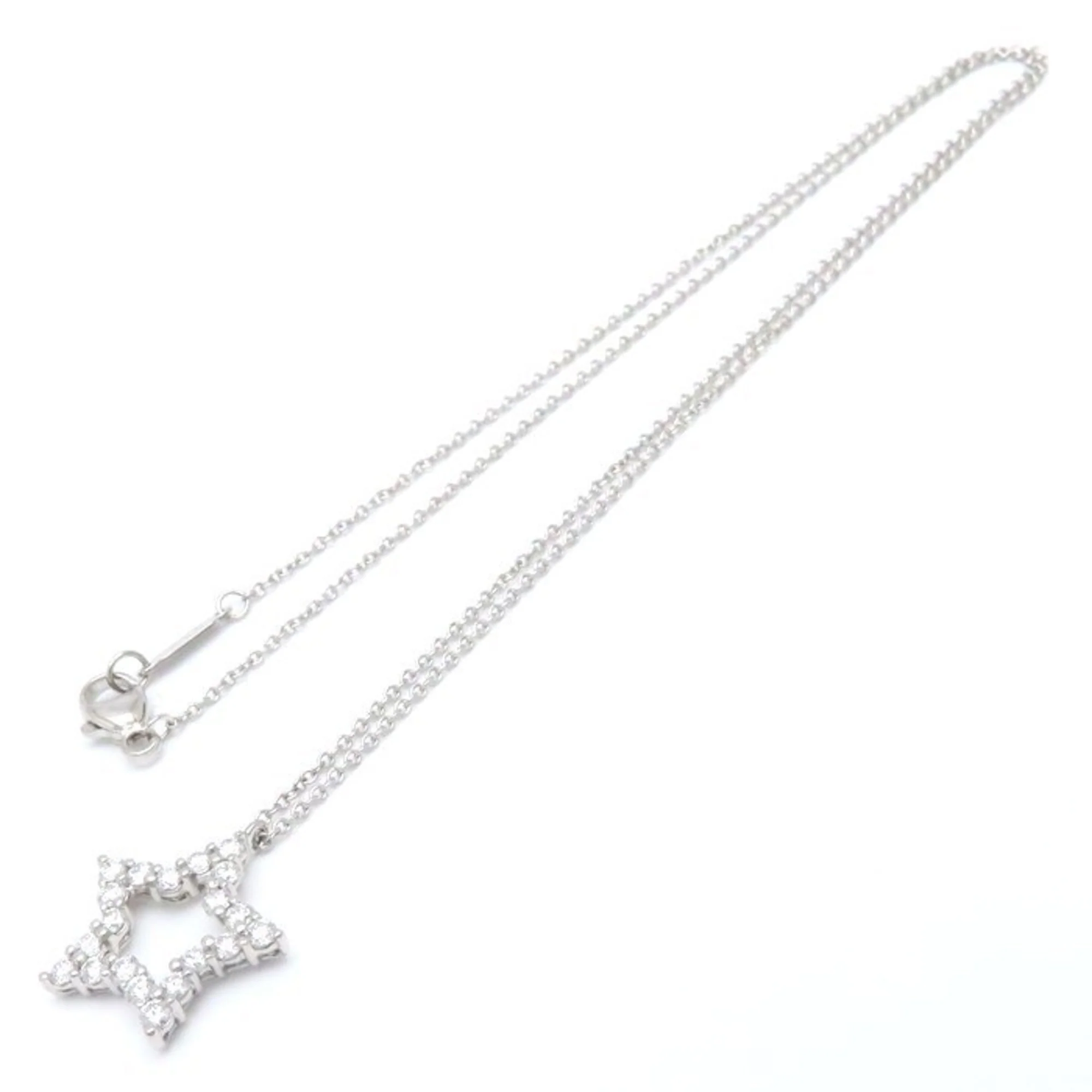 Star Pendant Necklace Platinum with Diamond - Image 4