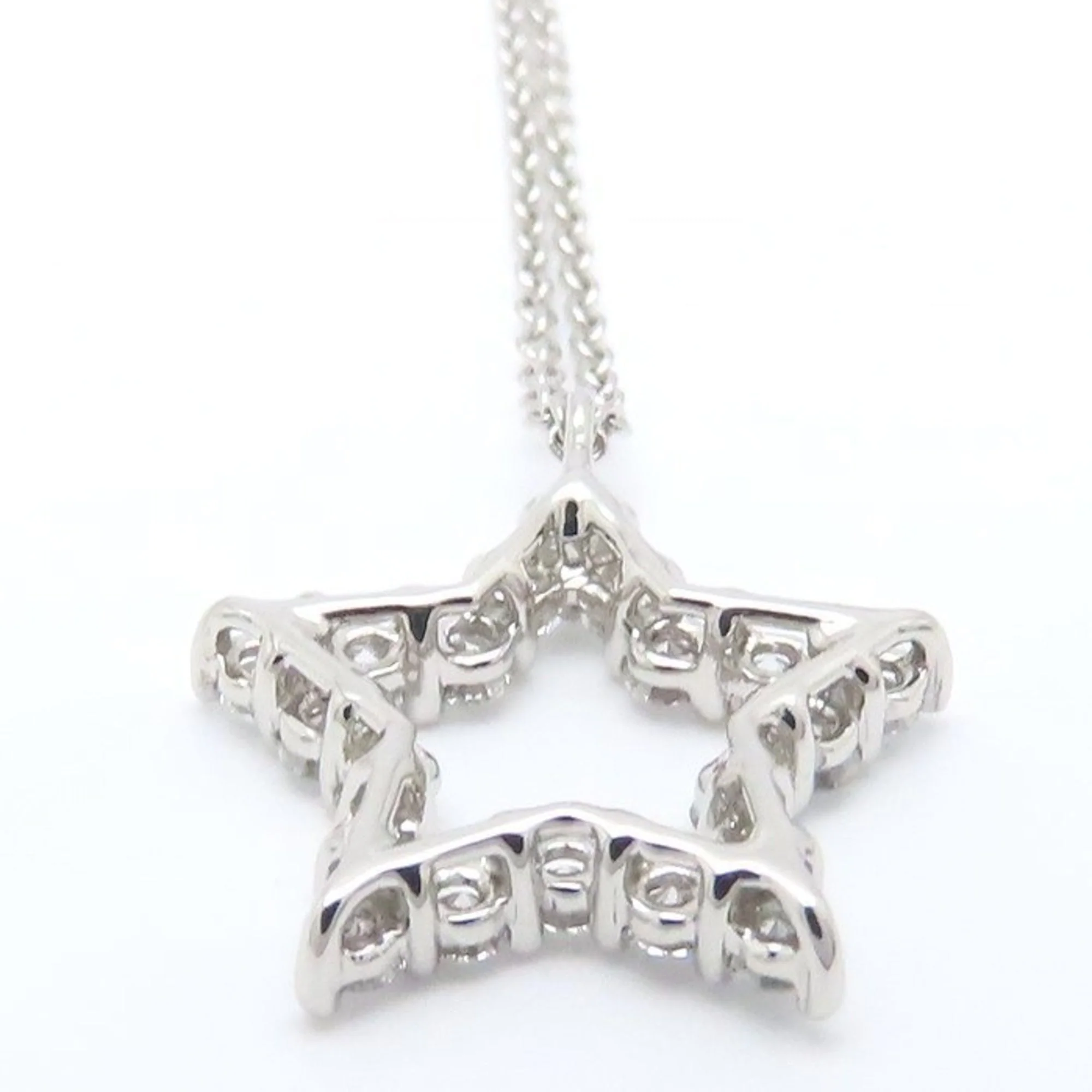 Star Pendant Necklace Platinum with Diamond - Image 5