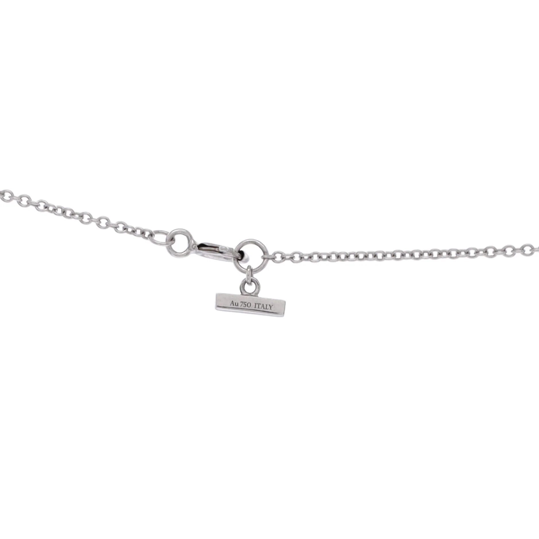 T Circle Pendant Necklace 18K White Gold with Turquoise Small - Image 4