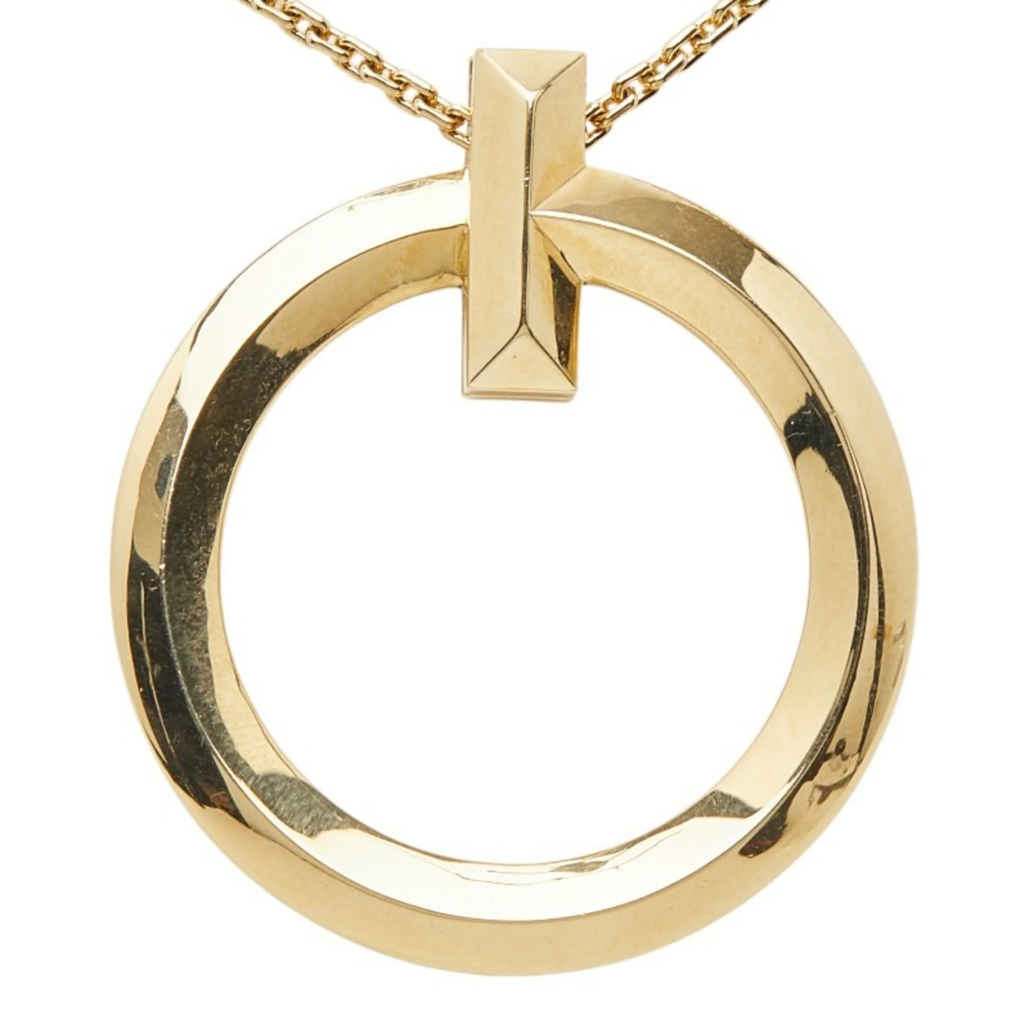 T One Circle Pendant Necklace 18K Yellow Gold Large - Image 2